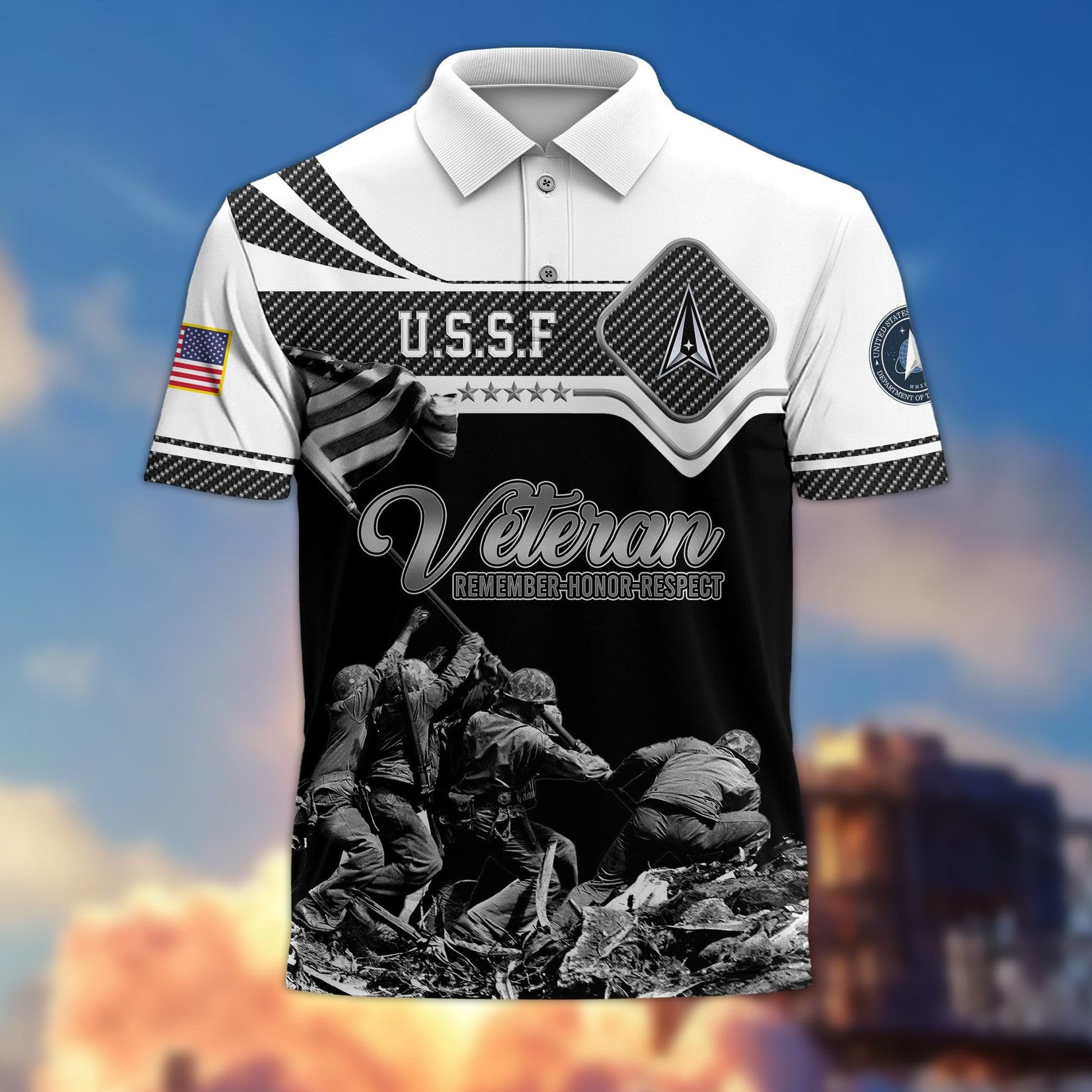 Premium US Veterans Remember - Honor - Respect Polo Shirt APVC250302