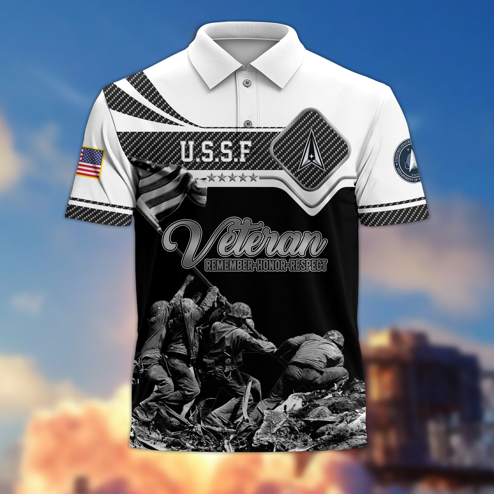 Premium US Veterans Remember - Honor - Respect Polo Shirt APVC250302