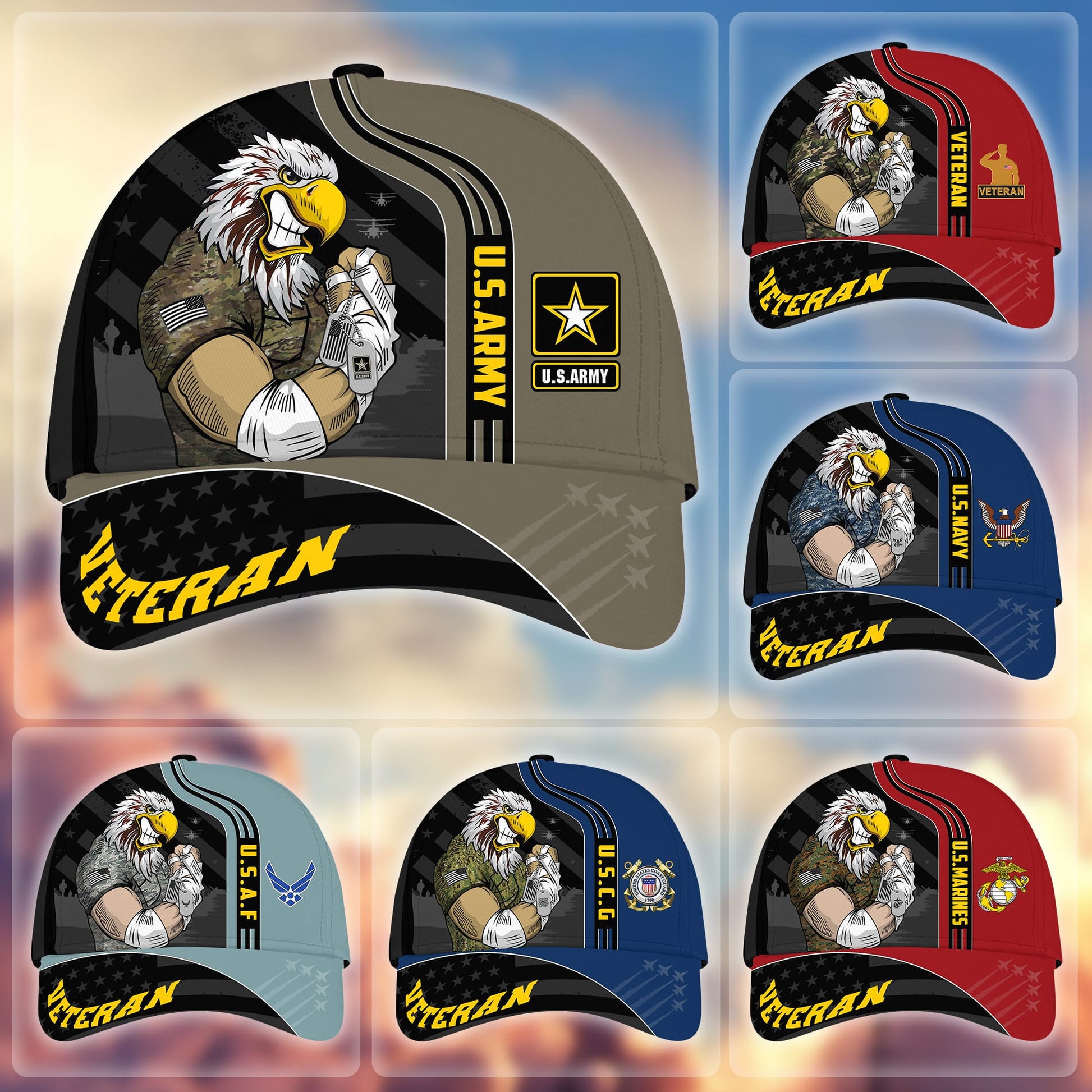 Premium Multiservice US Veterans Cap APVC280303