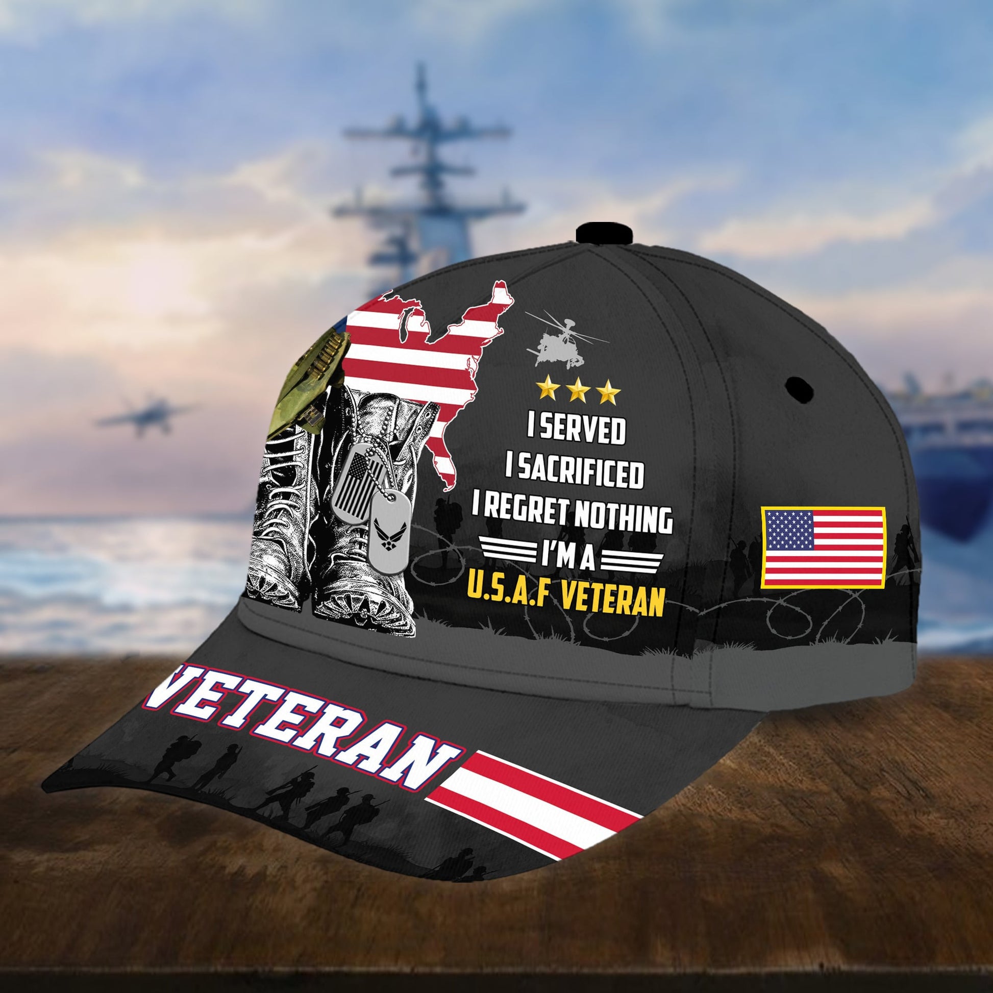 Premium Proudly Served US Veterans Cap APVC160403