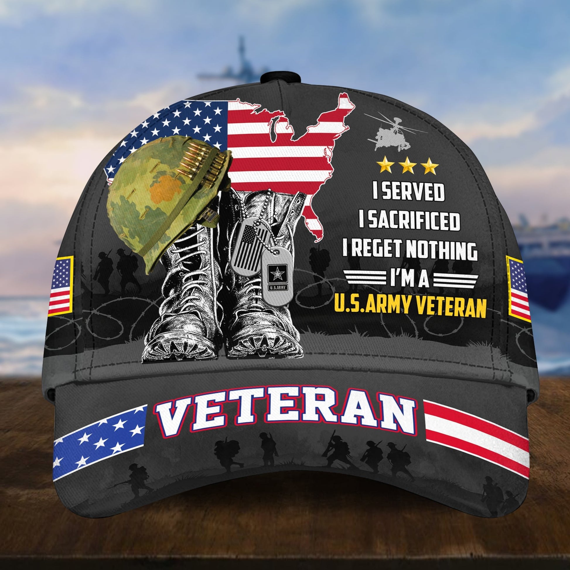 Premium Proudly Served US Veterans Cap APVC160403