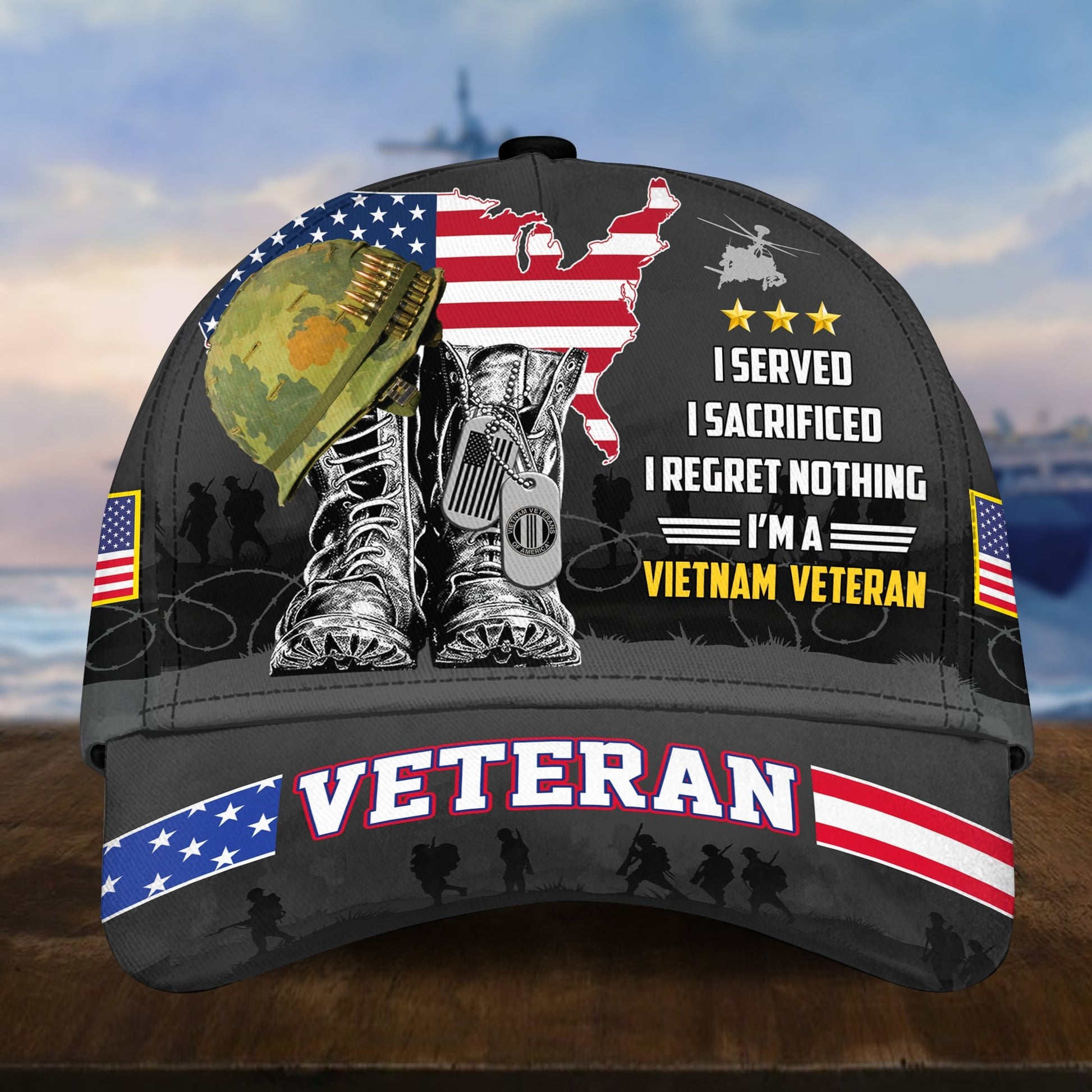 Premium Proudly Served US Veterans Cap APVC160403