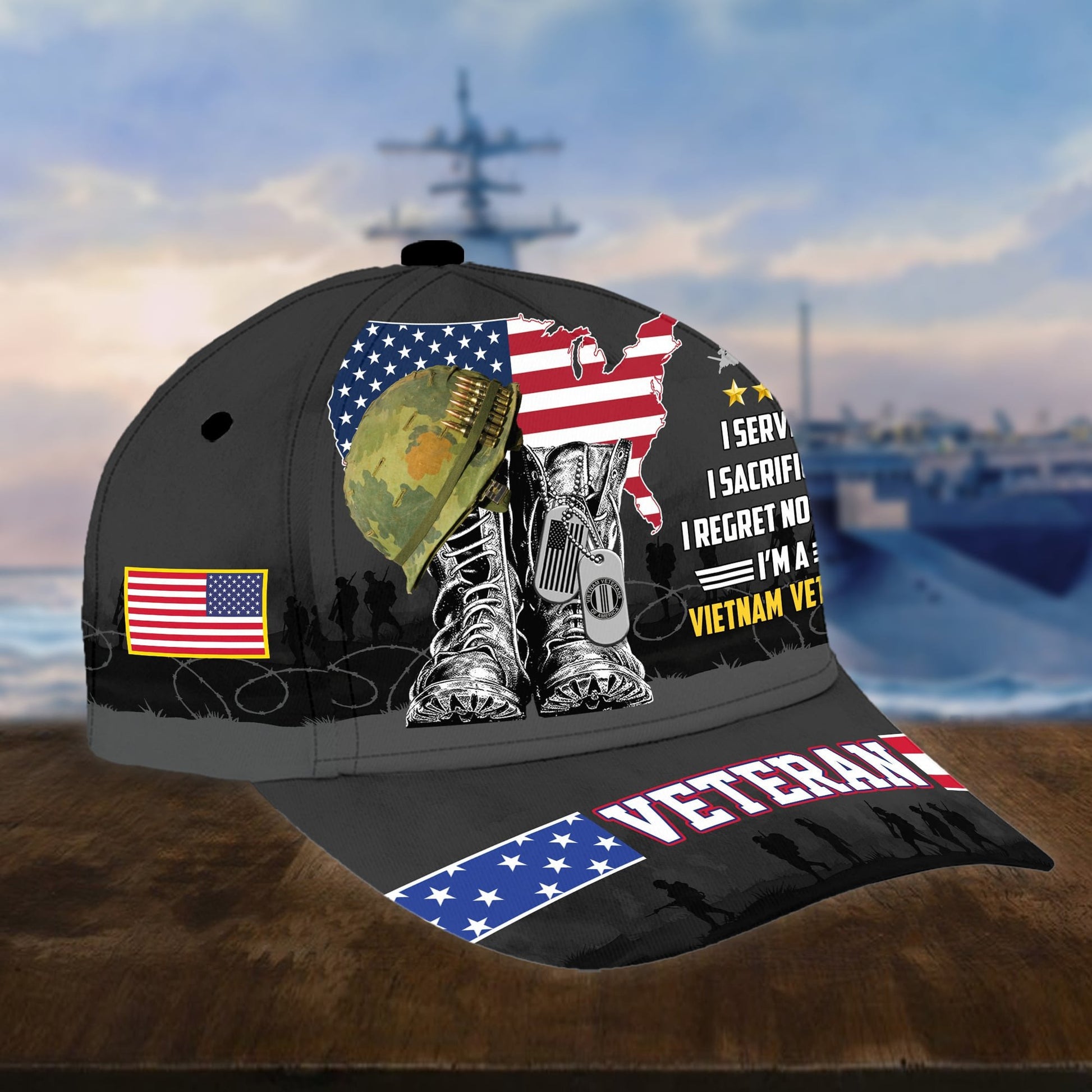 Premium Proudly Served US Veterans Cap APVC160403