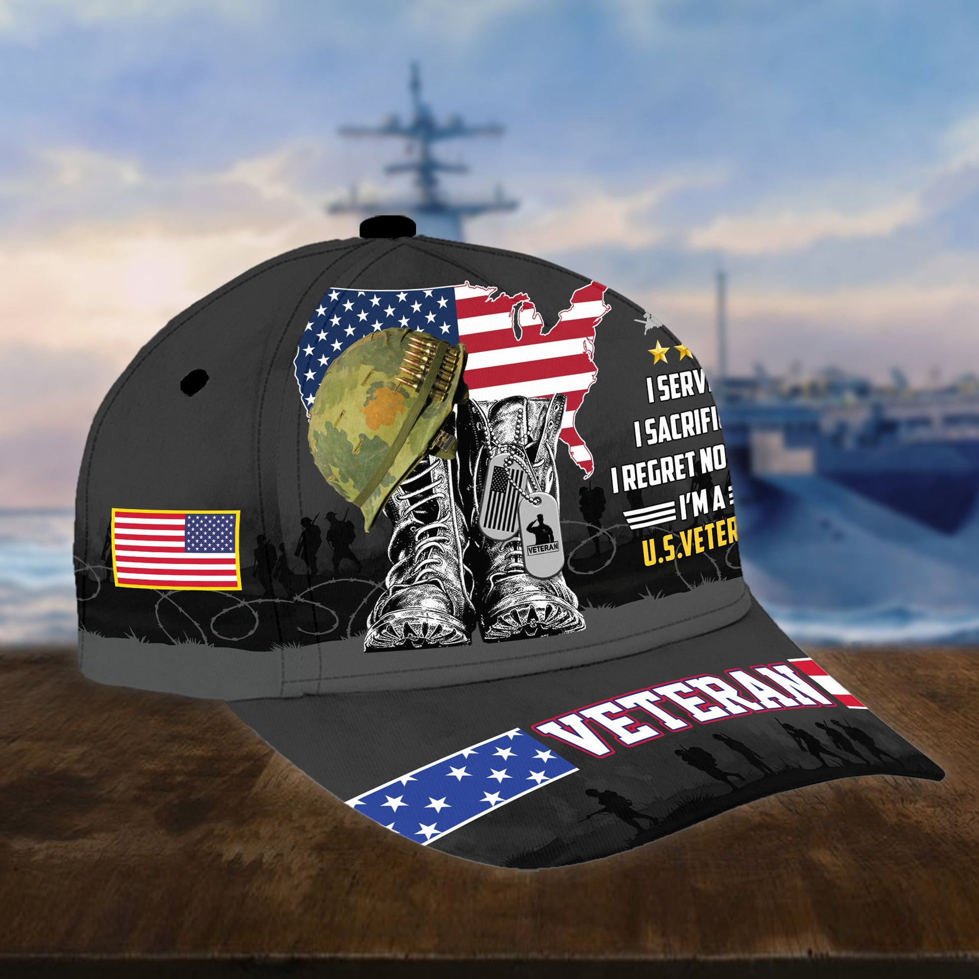 Premium Proudly Served US Veterans Cap APVC160403