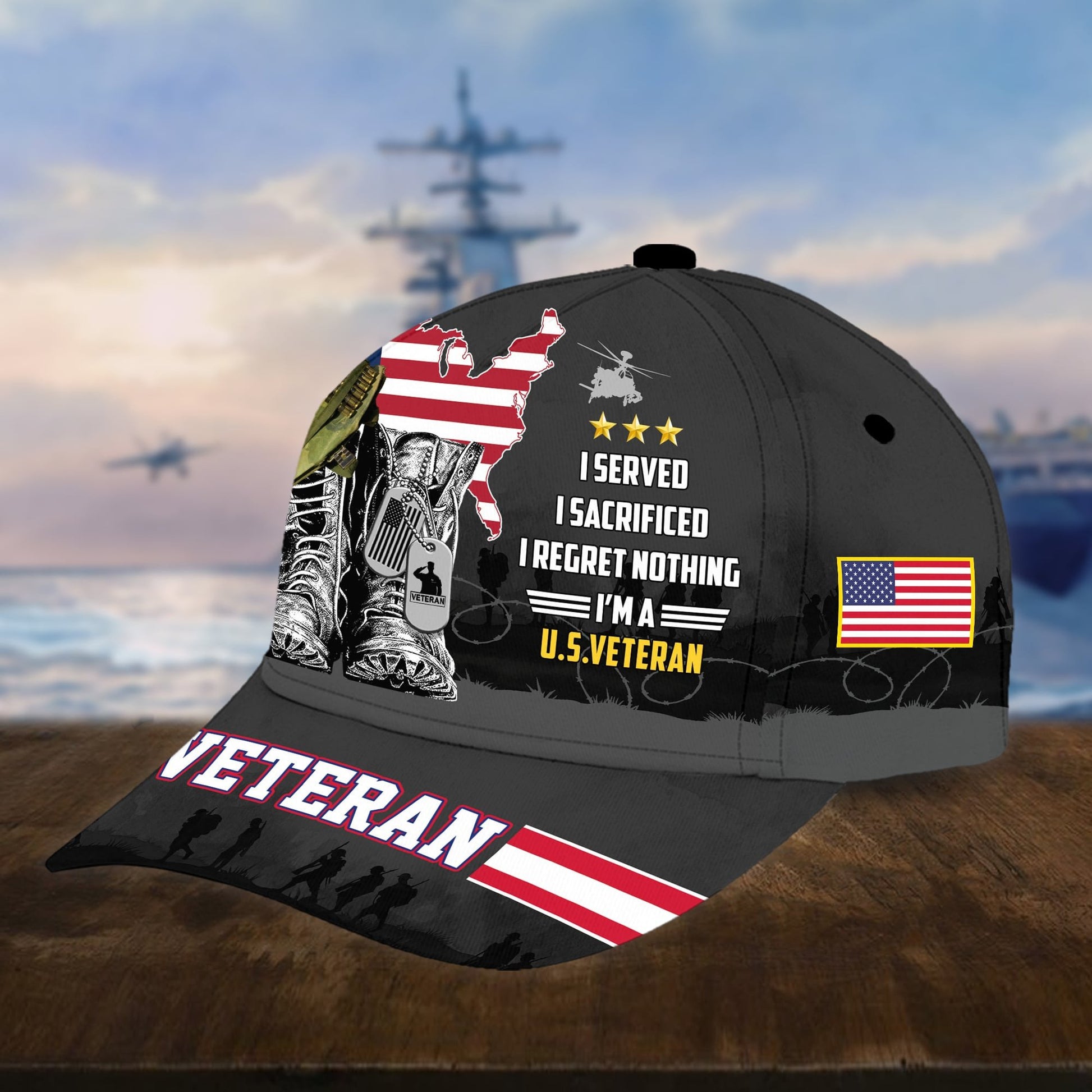 Premium Proudly Served US Veterans Cap APVC160403