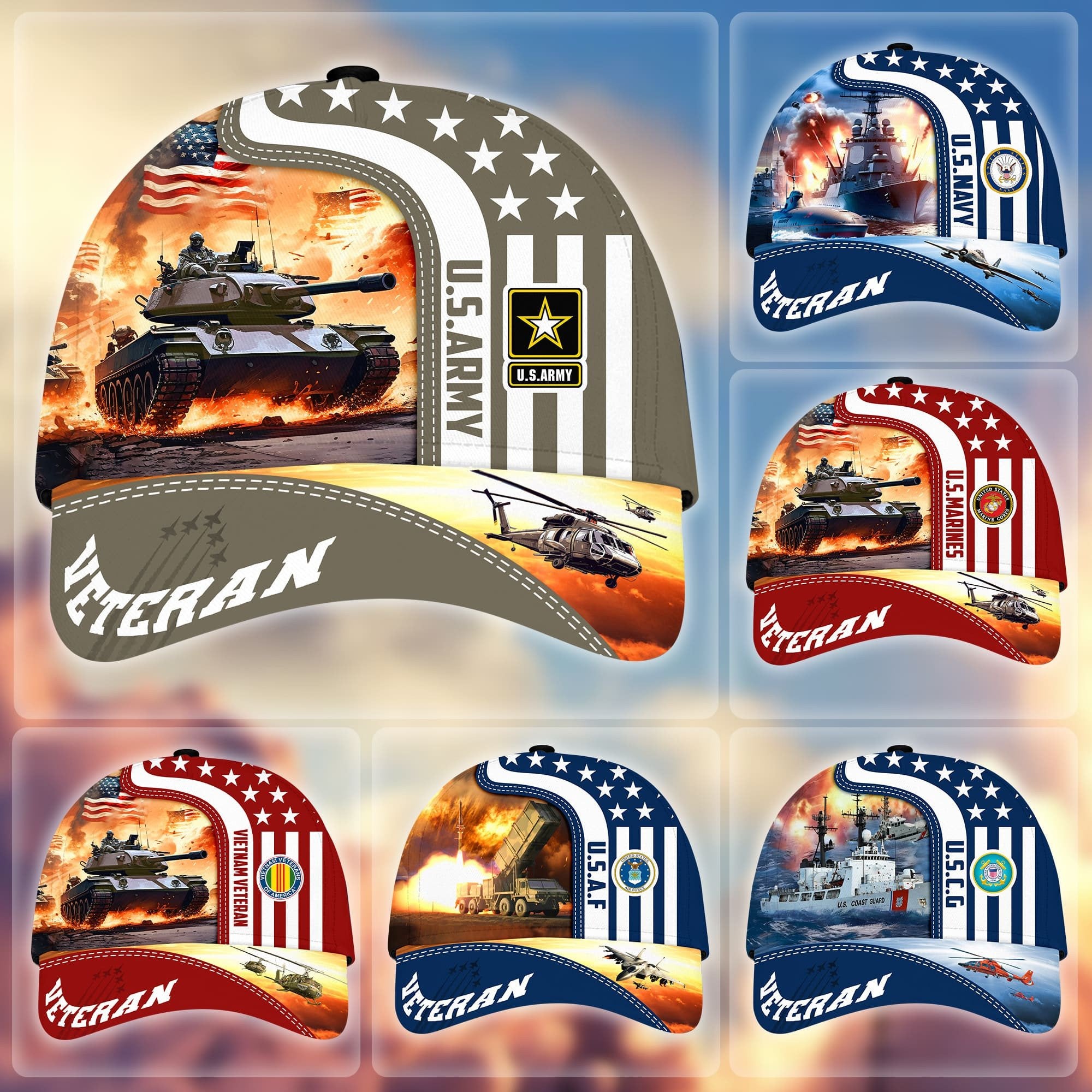Premium Proudly Served US Veterans Cap APVC240401