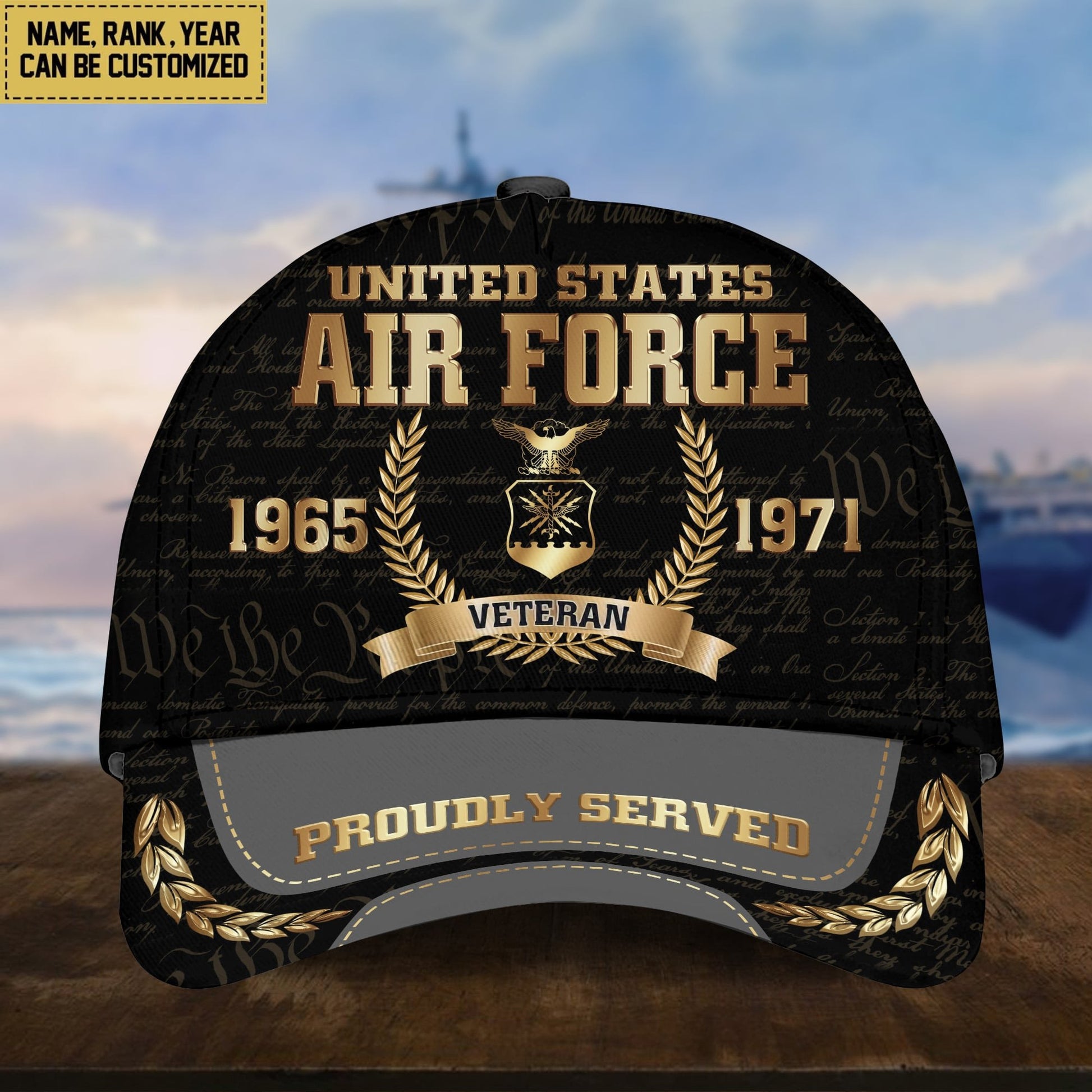 Premium Personalized Proudly Served US Veterans Cap APVC060501