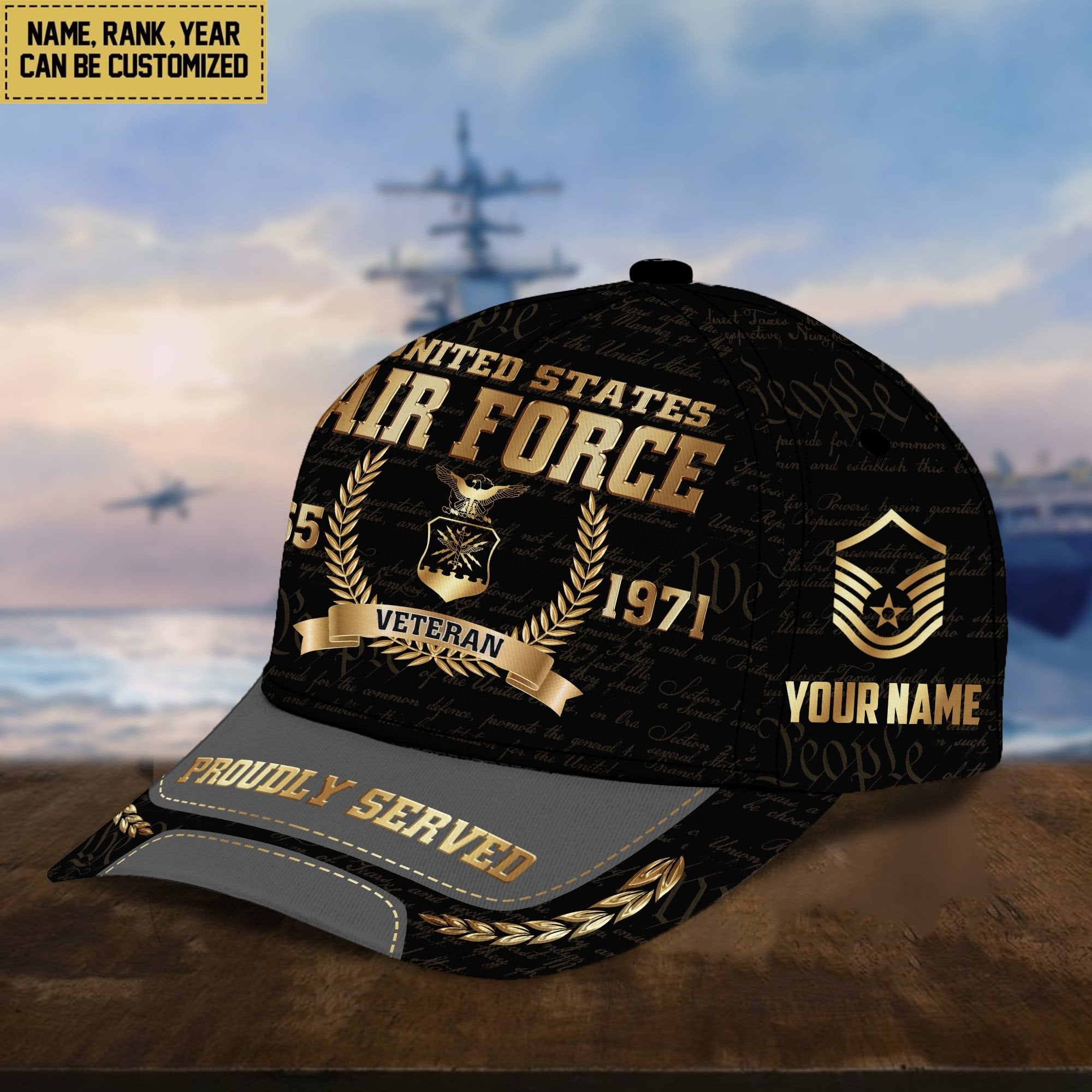 Premium Personalized Proudly Served US Veterans Cap APVC060501