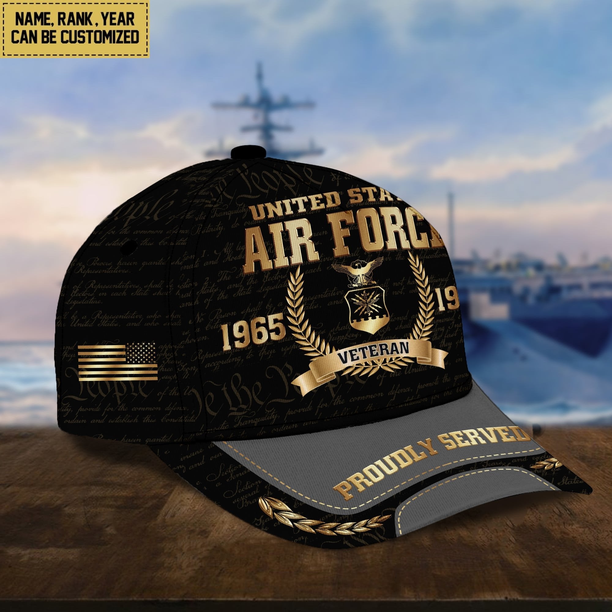 Premium Personalized Proudly Served US Veterans Cap APVC060501