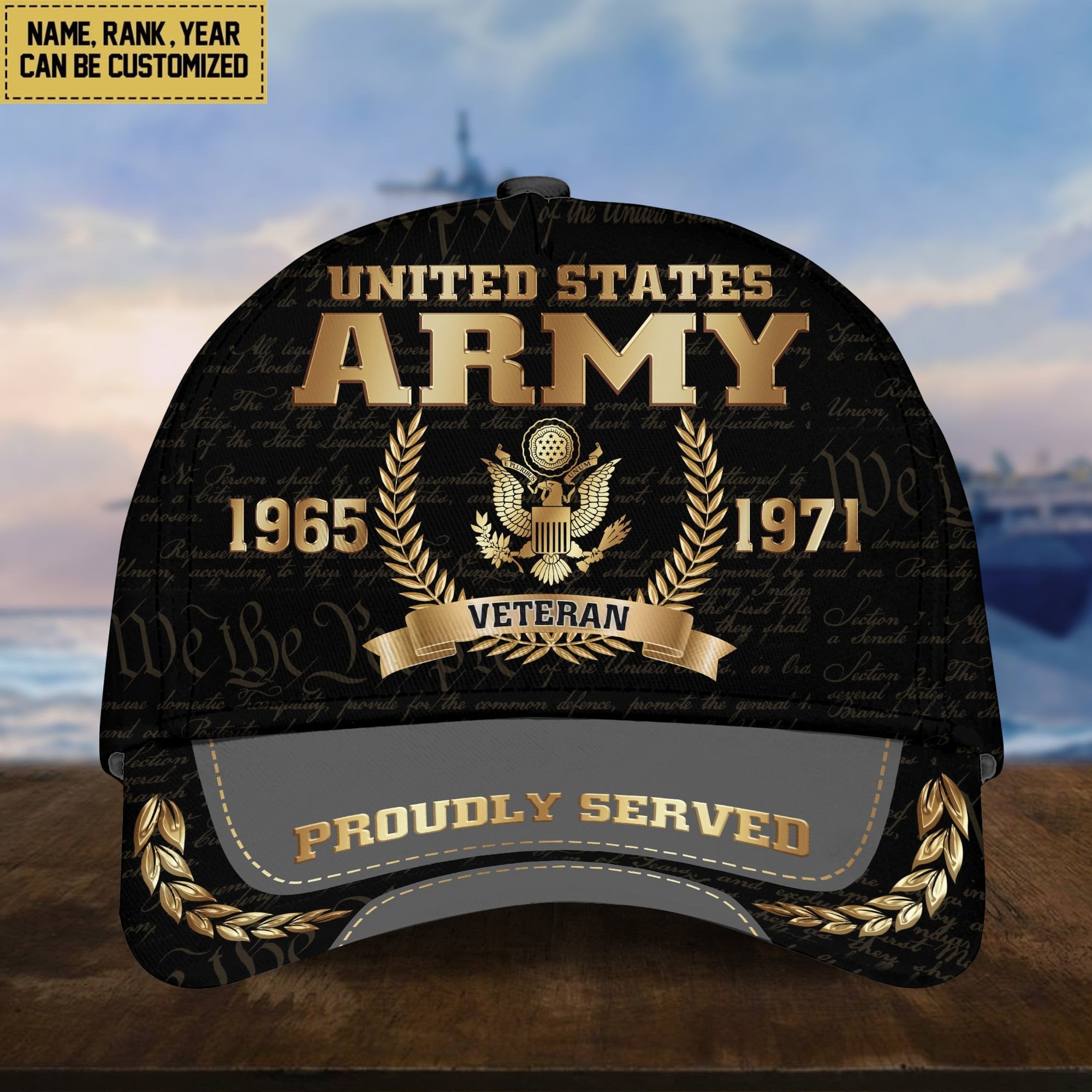 Premium Personalized Proudly Served US Veterans Cap APVC060501