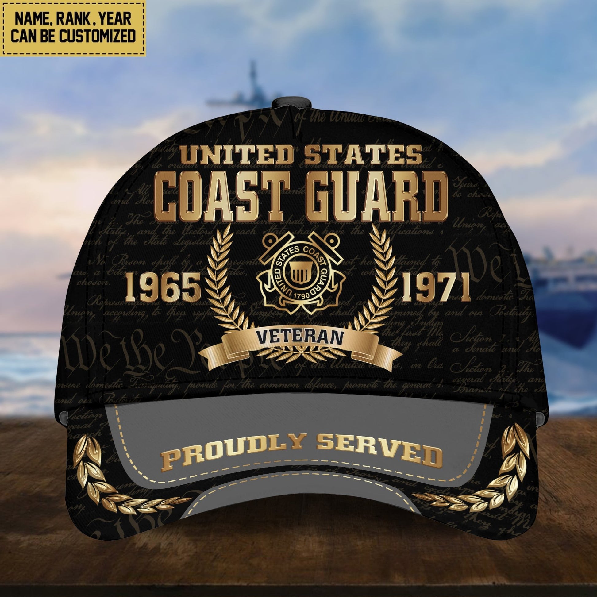 Premium Personalized Proudly Served US Veterans Cap APVC060501