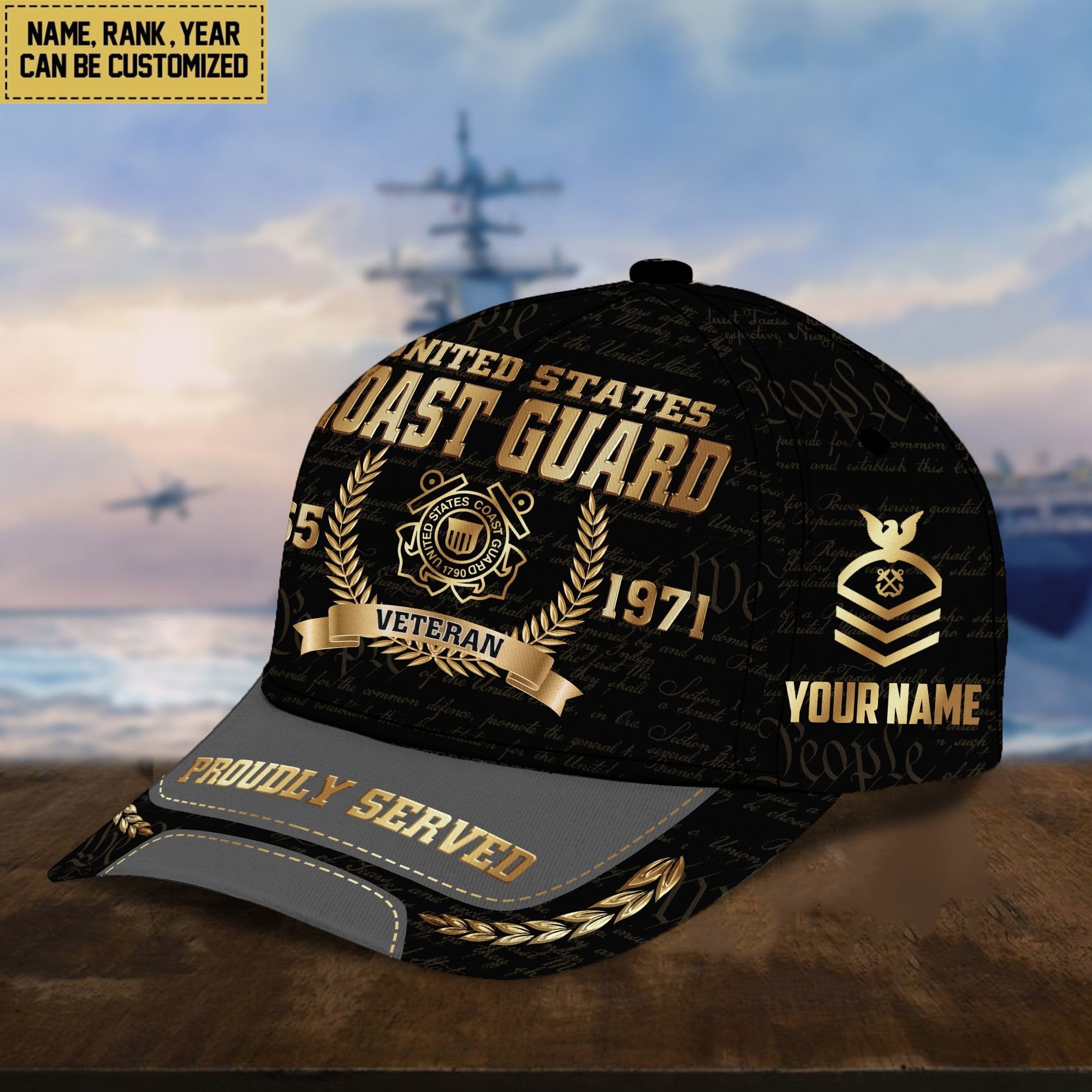 Premium Personalized Proudly Served US Veterans Cap APVC060501