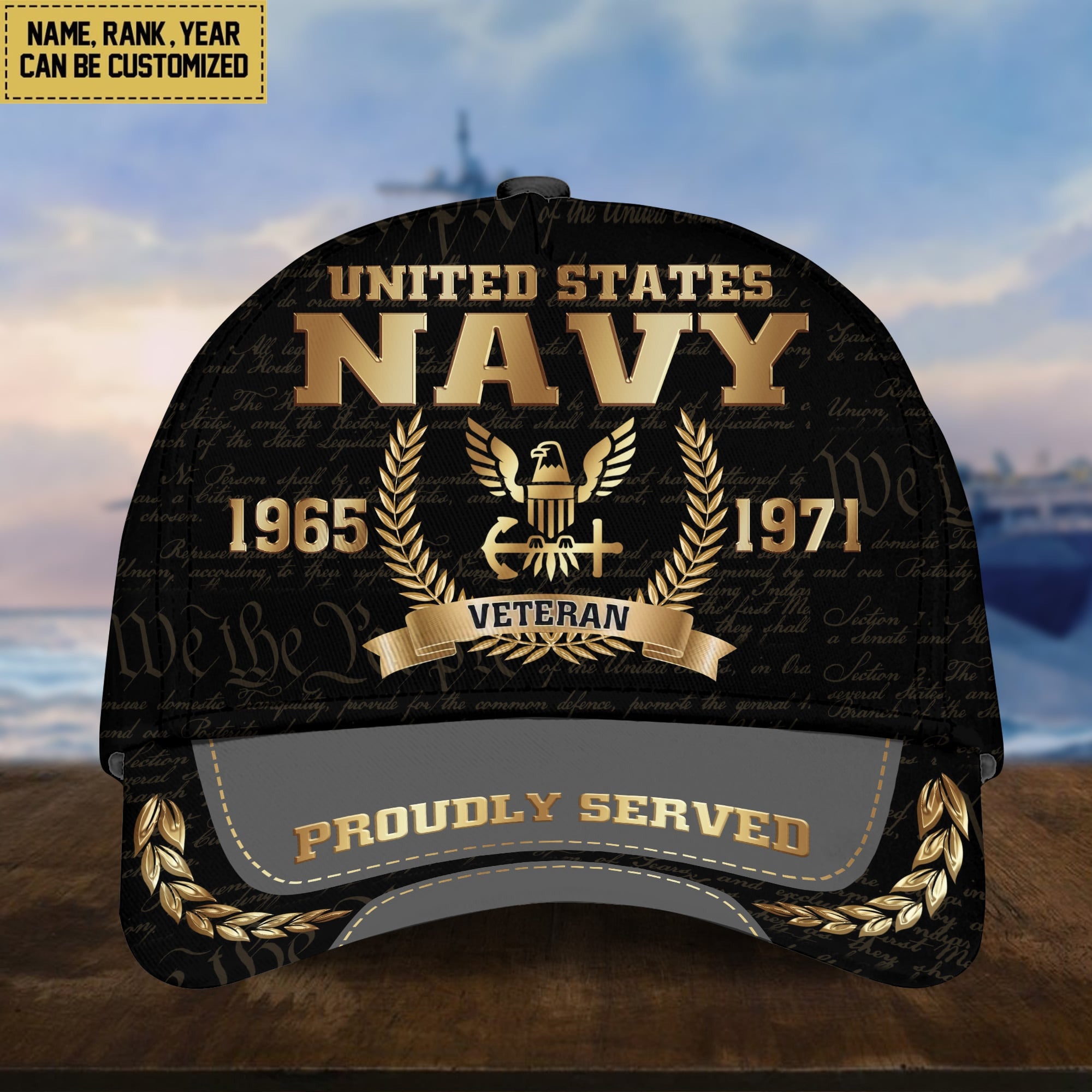 Premium Personalized Proudly Served US Veterans Cap APVC060501