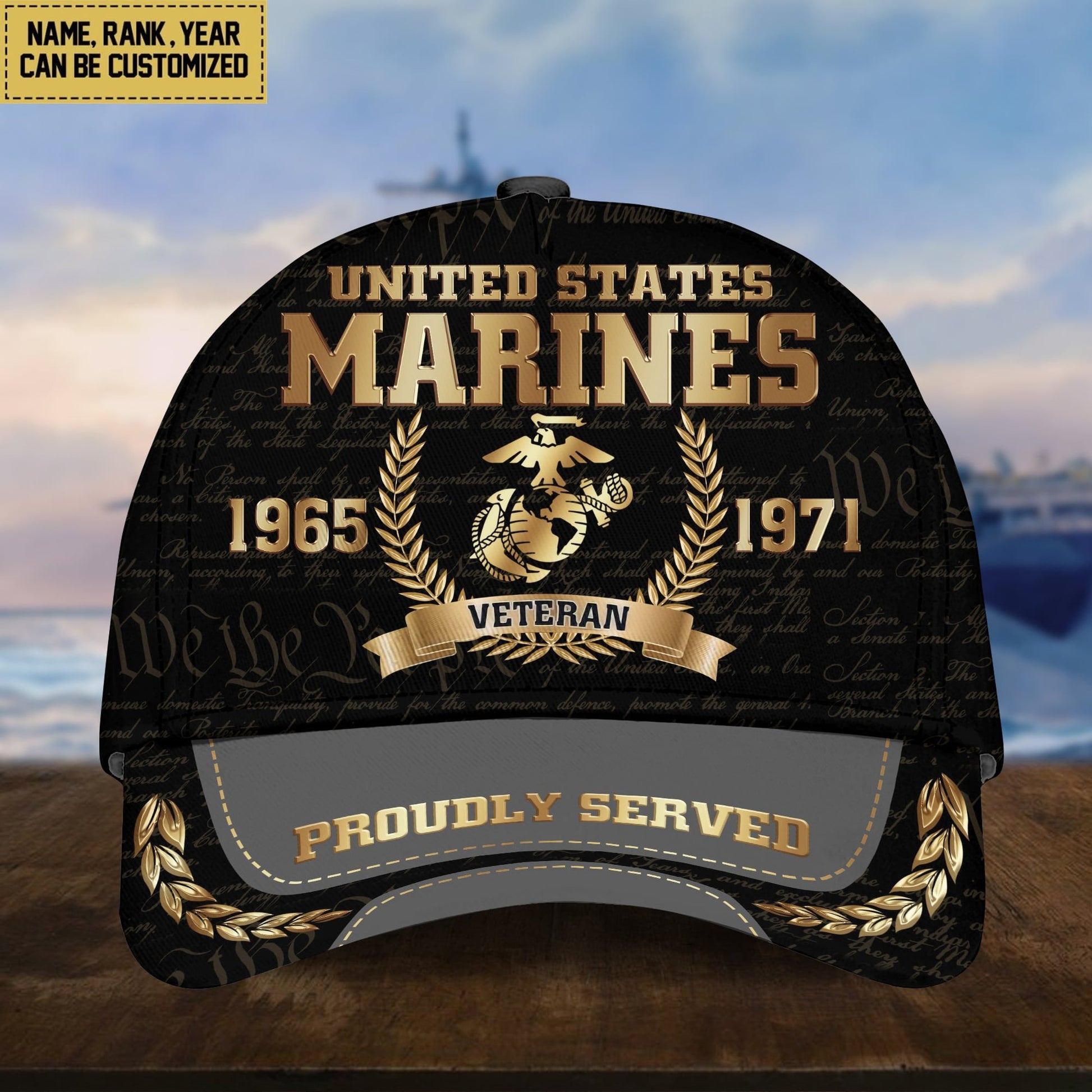 Premium Personalized Proudly Served US Veterans Cap APVC060501