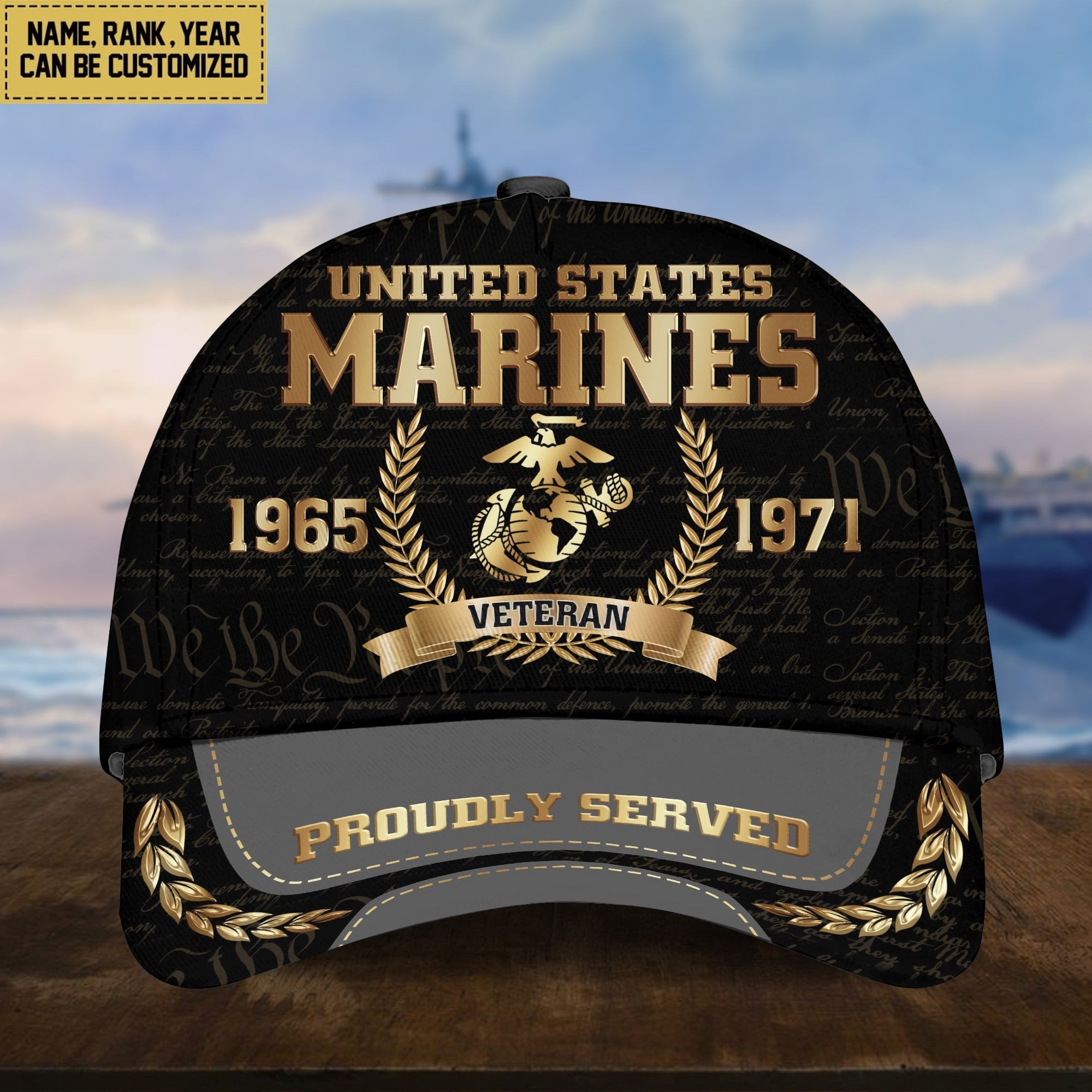 Premium Personalized Proudly Served US Veterans Cap APVC060501
