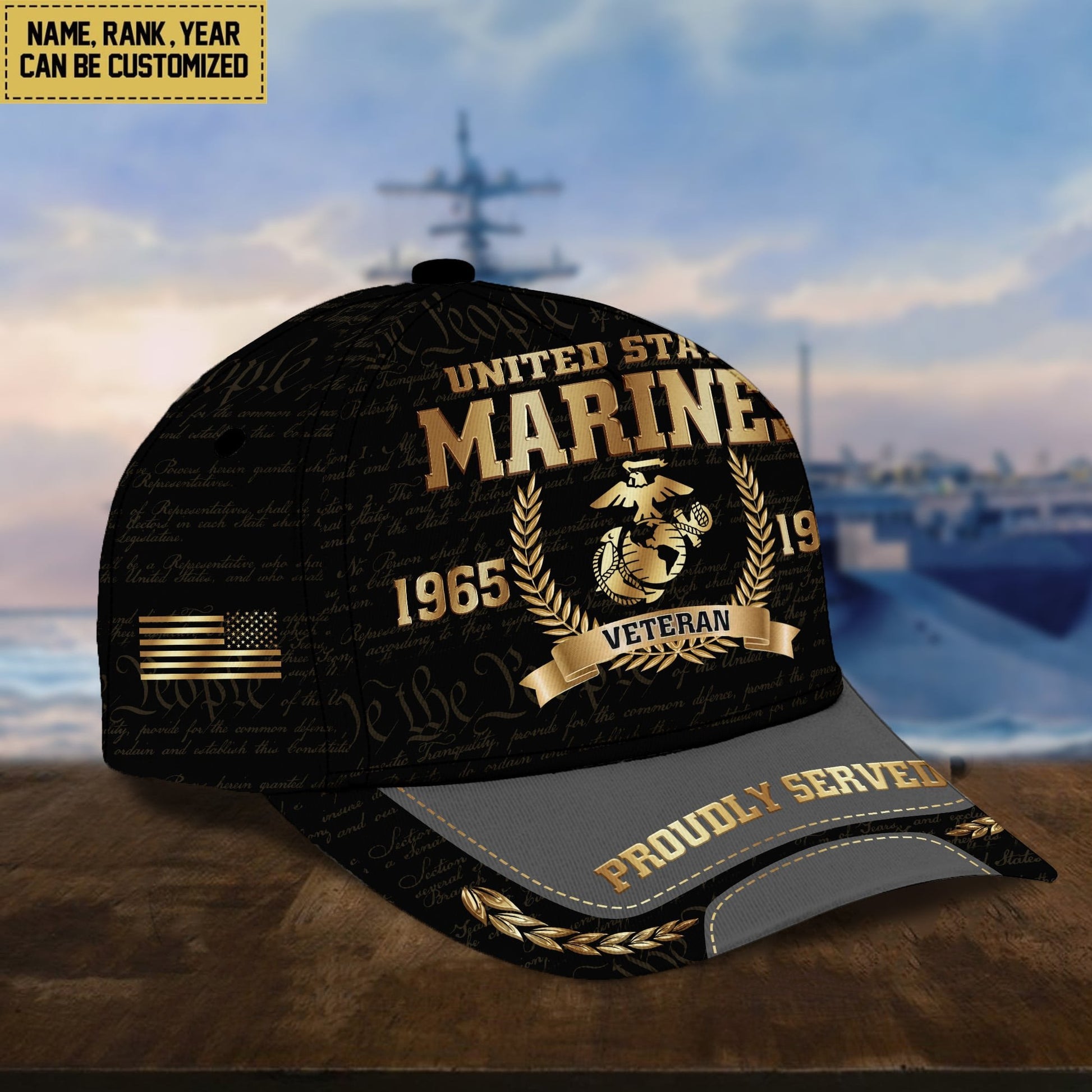 Premium Personalized Proudly Served US Veterans Cap APVC060501