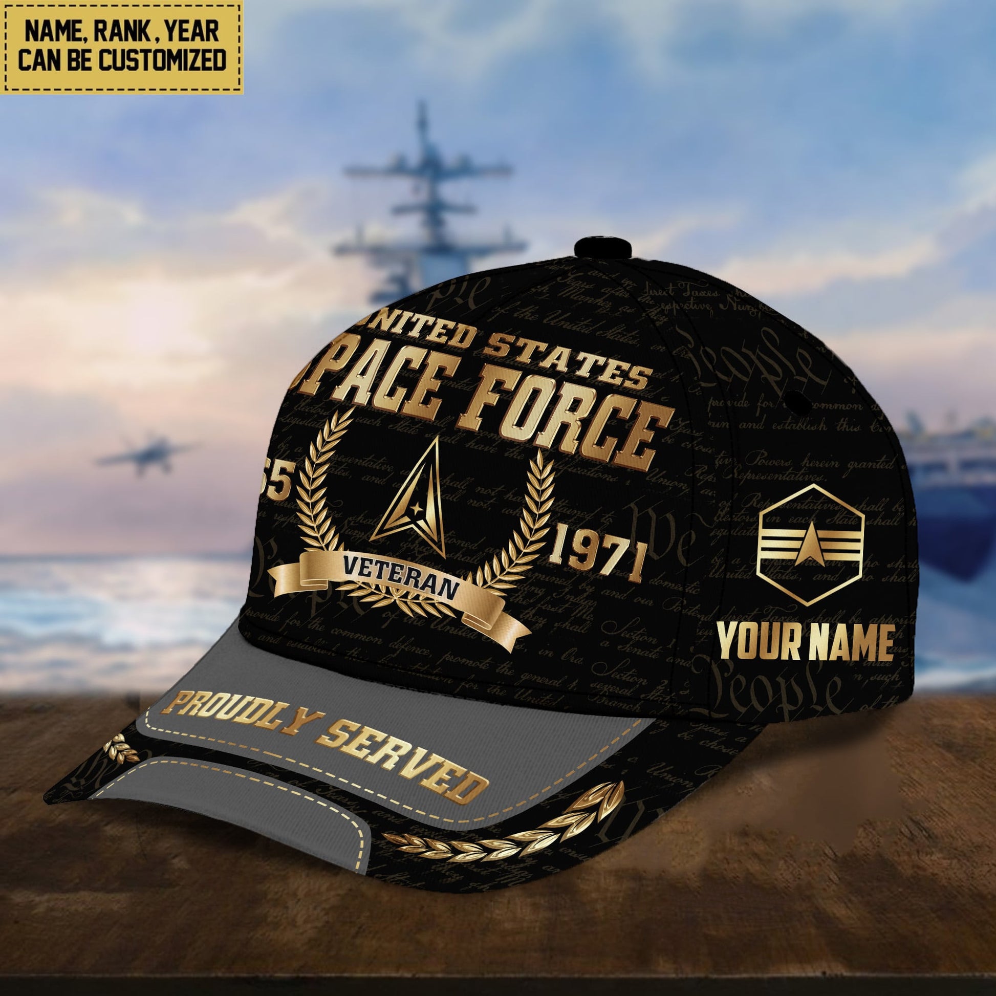 Premium Personalized Proudly Served US Veterans Cap APVC060501