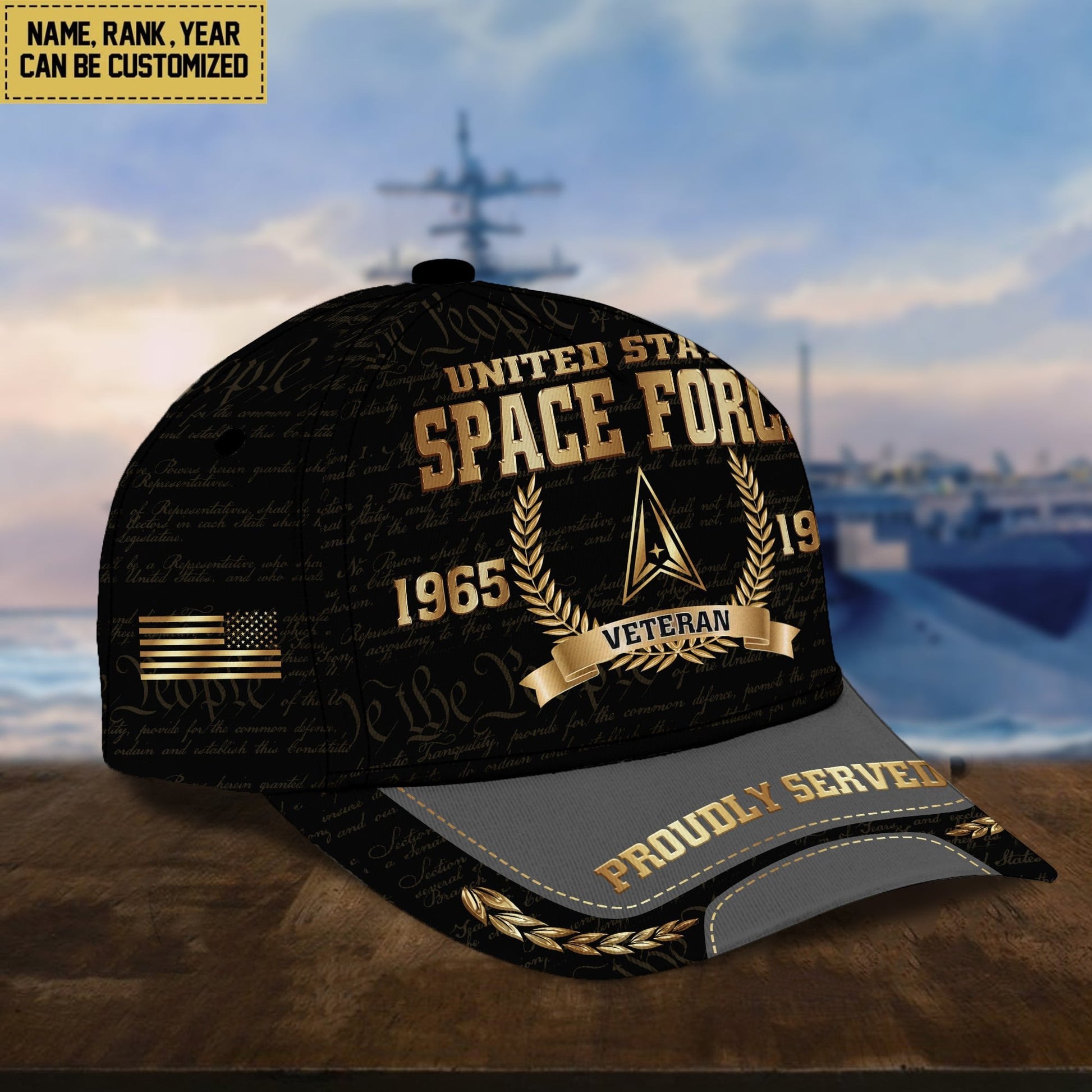 Premium Personalized Proudly Served US Veterans Cap APVC060501