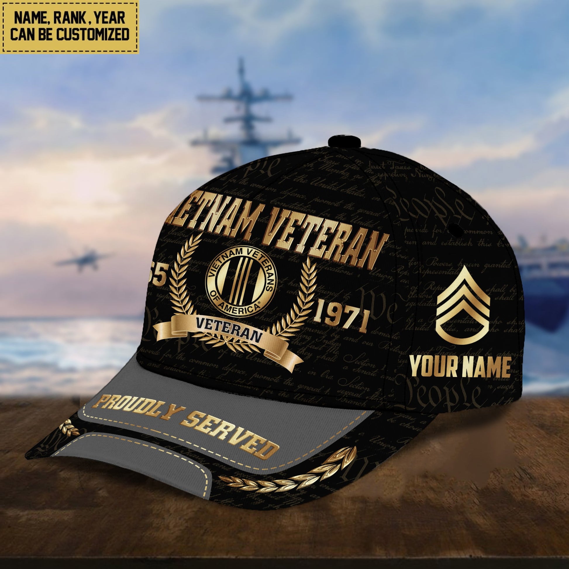 Premium Personalized Proudly Served US Veterans Cap APVC060501