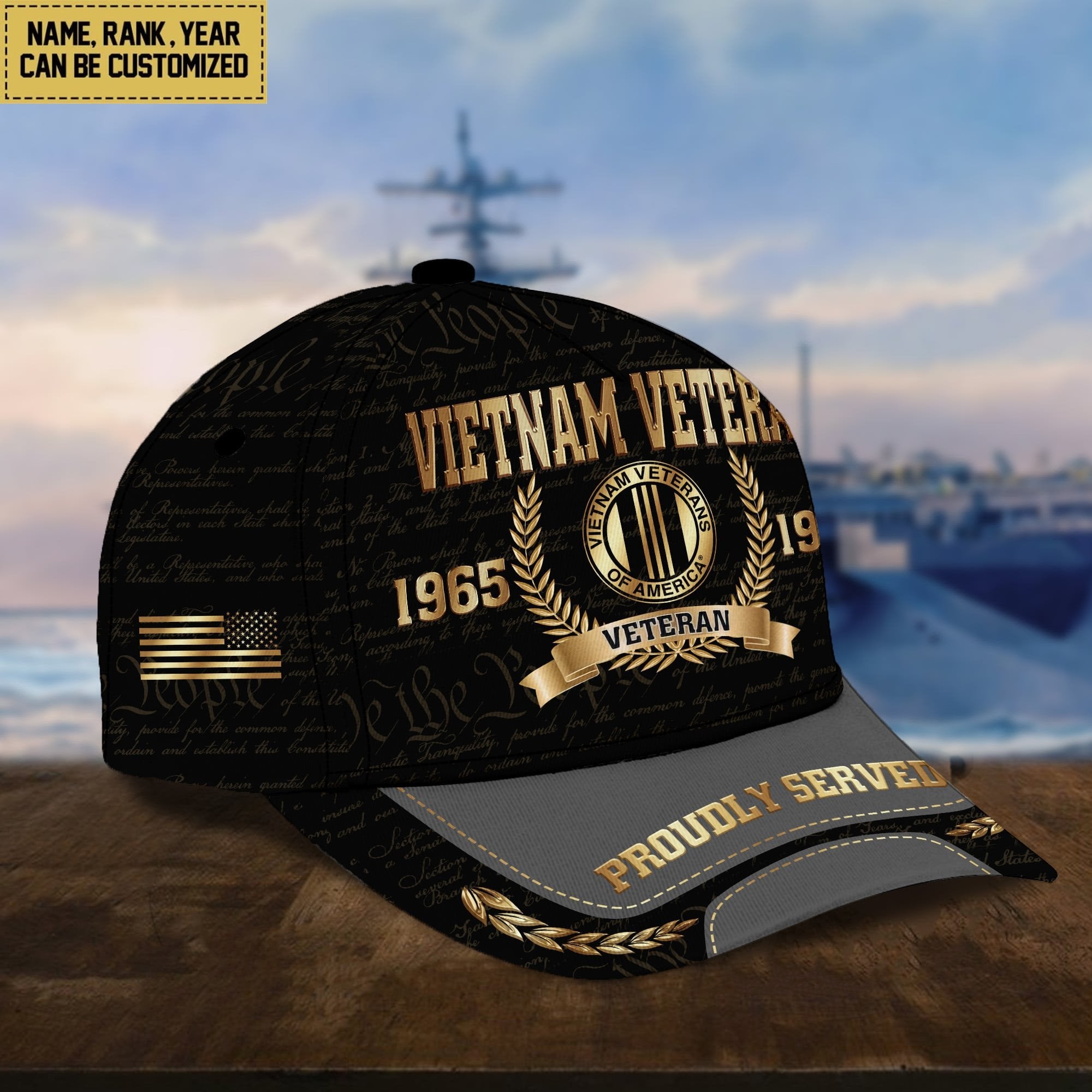 Premium Personalized Proudly Served US Veterans Cap APVC060501