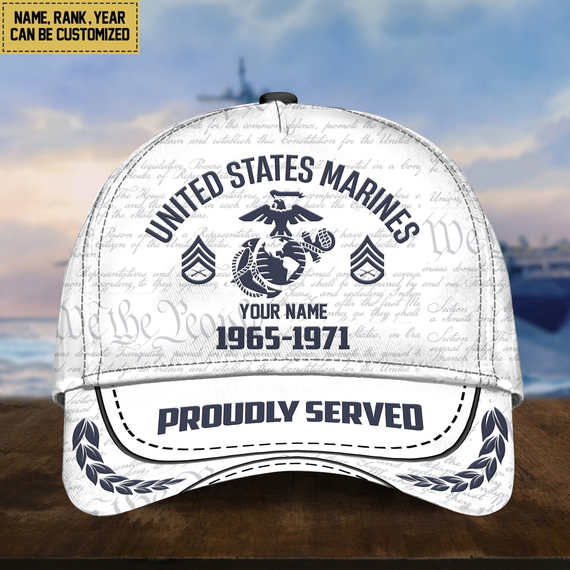 US Marines Classic Baseball Cap, Custom Name, Custom Rank And Years Of Service, Gift For USMC Veteran, Gift For US Veterans VPVC000103