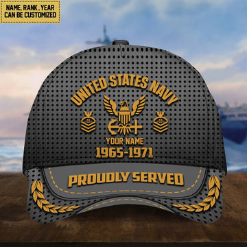 US Navy Veterans Personalized Baseball Cap, Gift For Veterans Day, Father's Day, Memorial Day VPVC000202