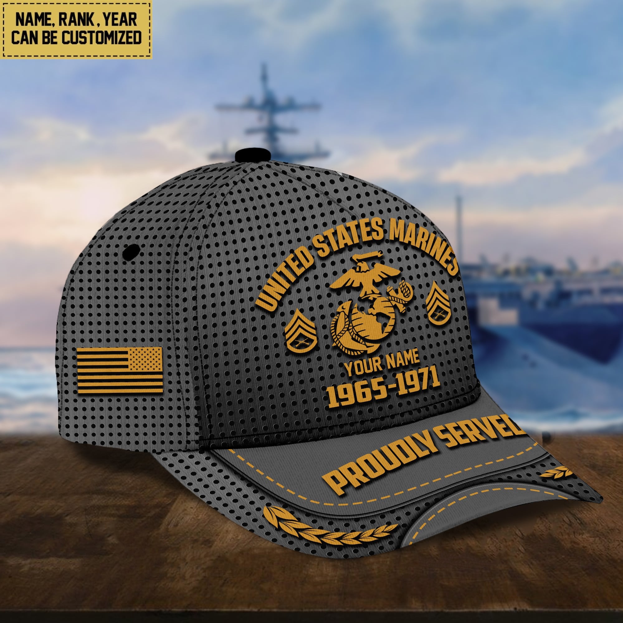US Marine Corps Veterans Personalized Baseball Cap, Gift For Veterans Day, Father's Day, Memorial Day VPVC000203