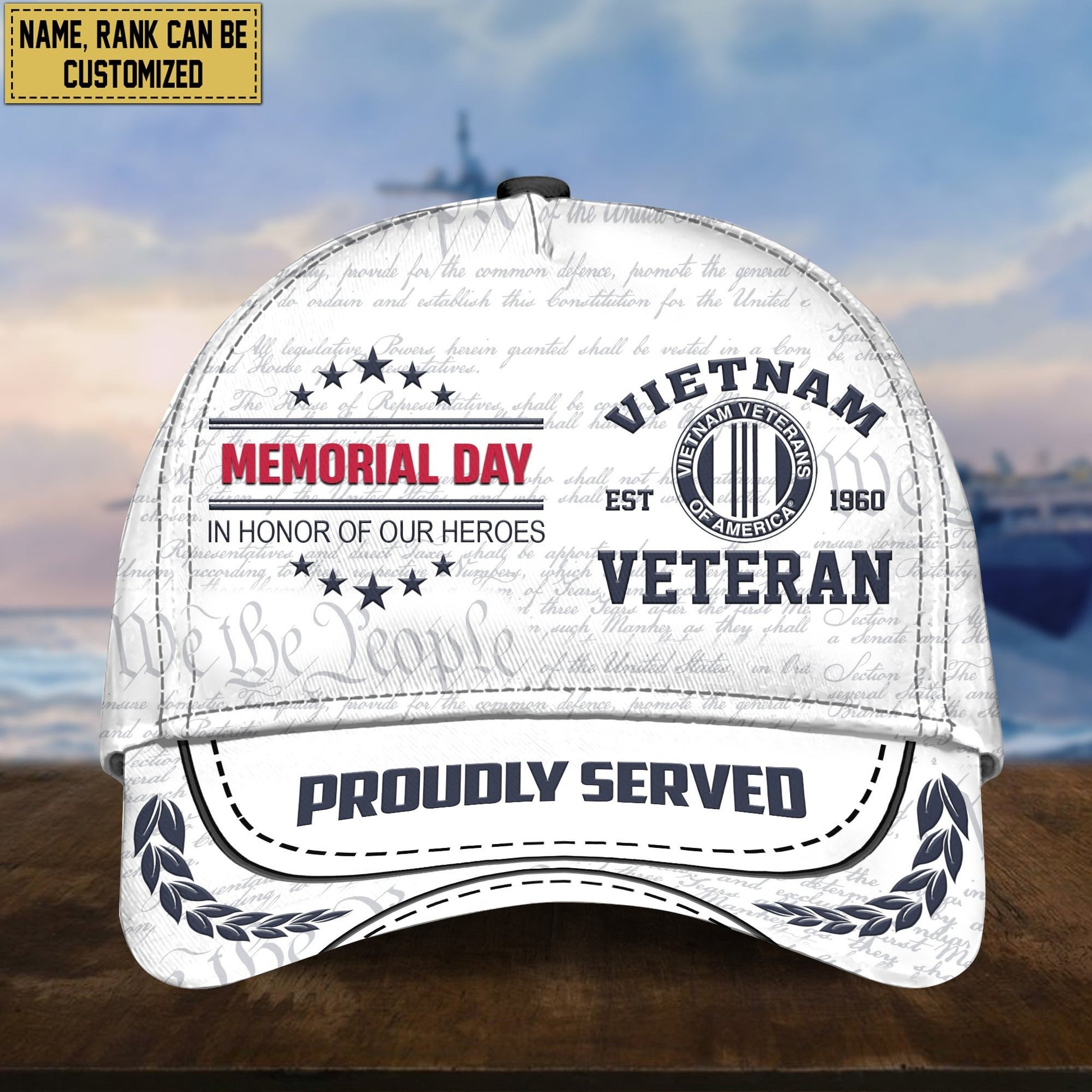 Vietnam Veteran Custom Rank, Name Cap, Gift For Veterans Day, Father's Day, Memorial Day VPVC000306