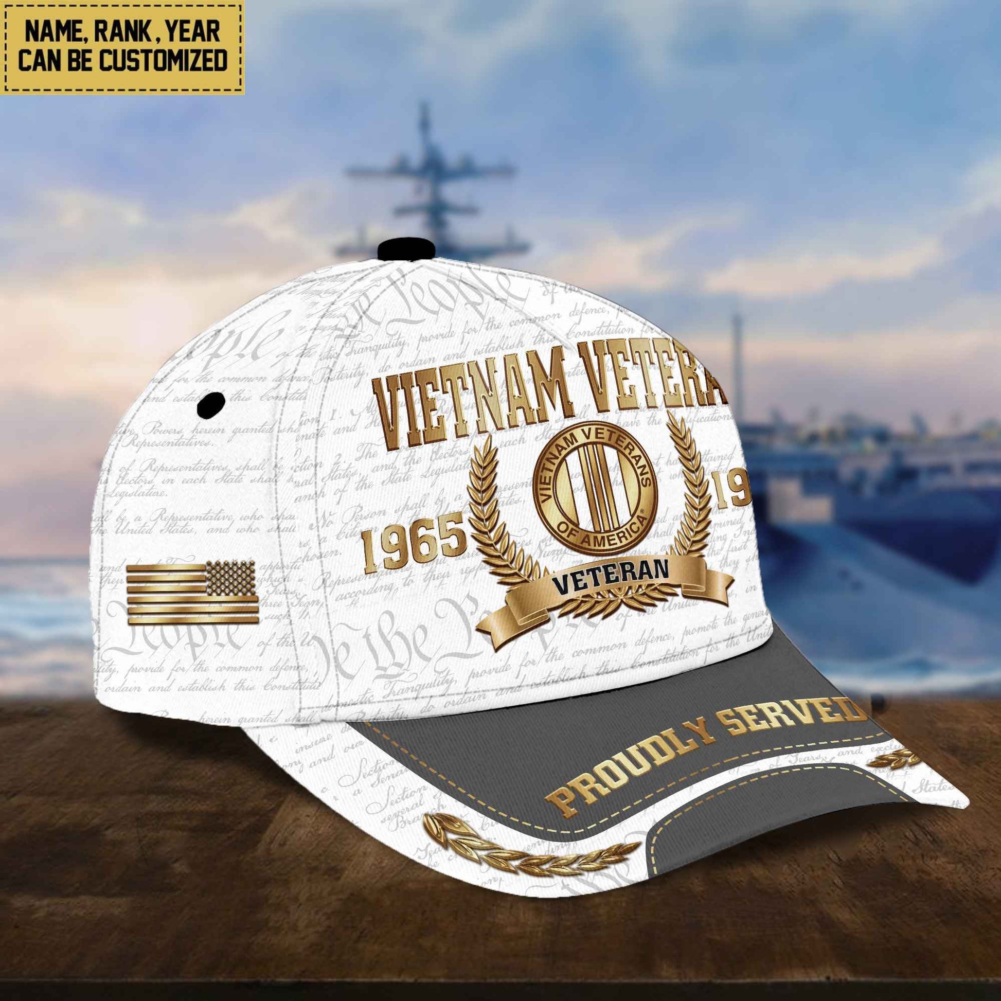 Vietnam Veteran Cap, Custom Name, Rank, Years Of Service Gift For Veterans Day, Father's Day, Memorial Day VPVC000506