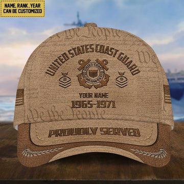 USCG Veteran Cap, Custom Name, Rank, Years Of Service Gift For Veterans Day, Father's Day, Memorial Day VPVC000705