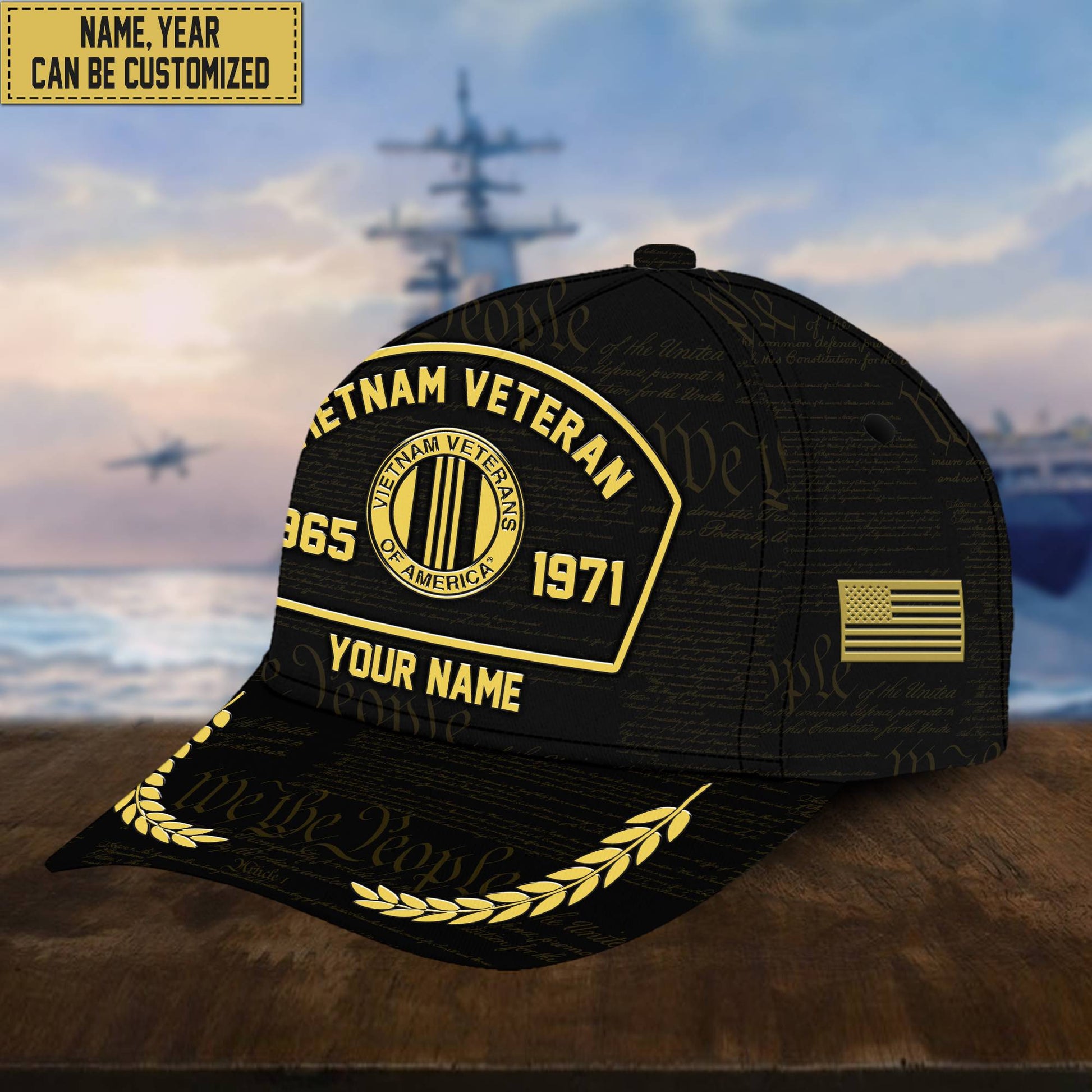 Customized Vietnam Veteran Hat – 3D Cap Personalized With Name, Years Of Service Military VPVC000606