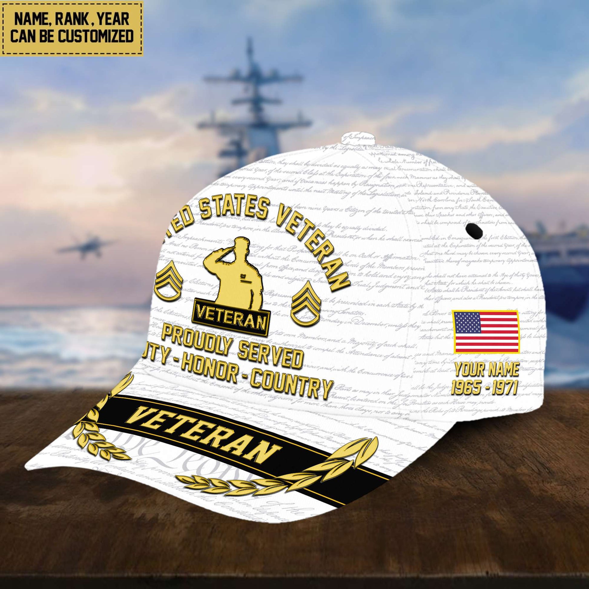 Customized US Veteran Hat – 3D Cap Personalized VPVC001207