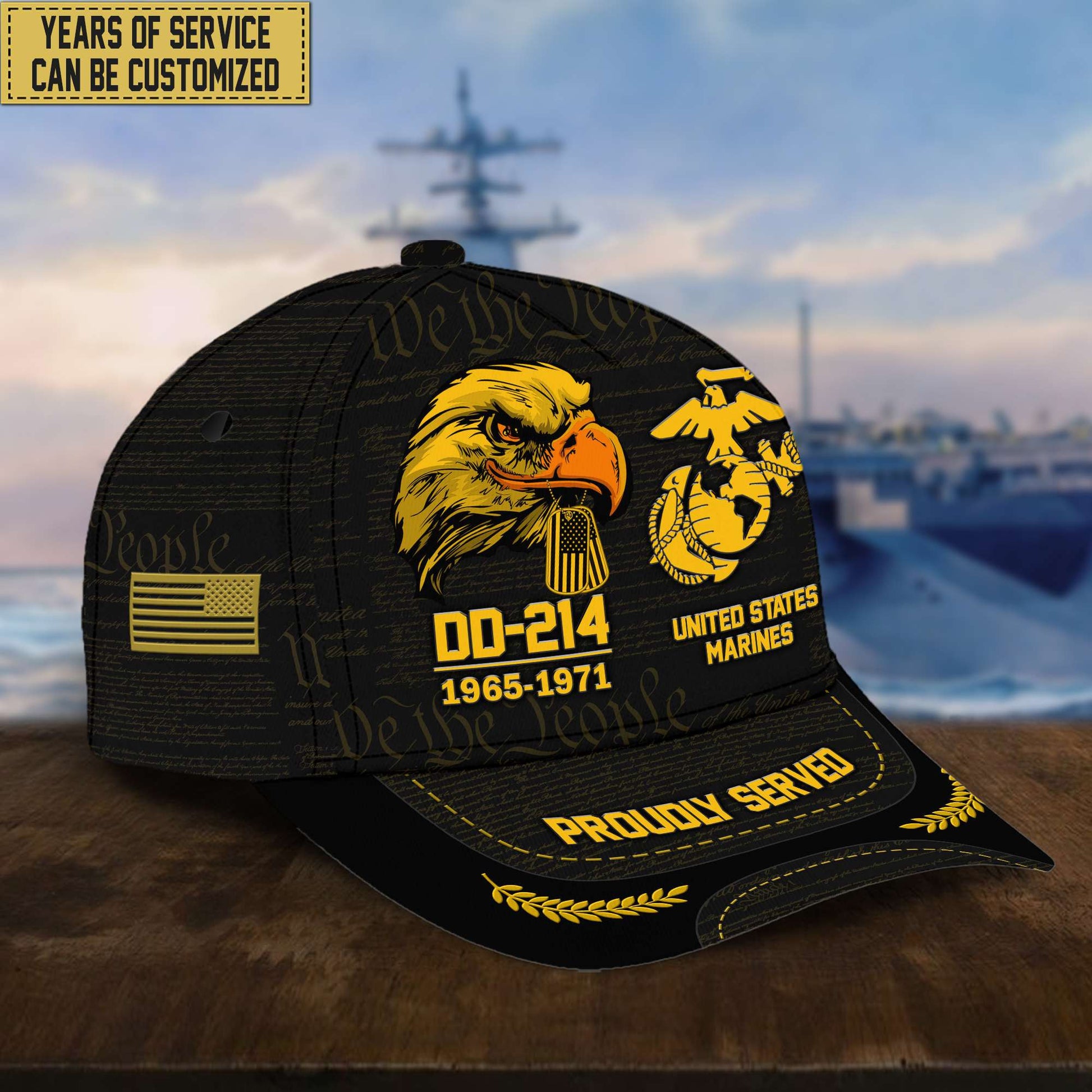Customized US Marines Veteran Hat – Print Cap Personalized VPVC001903
