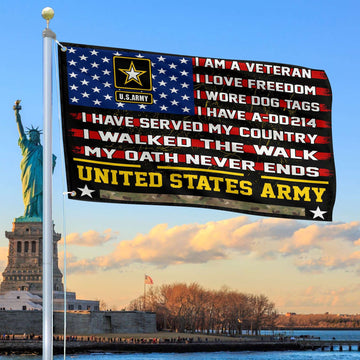 Premium US Army Veteran Grommet Flag Gift For Veterans Day, Father's Day, Memorial Day VPVC100101