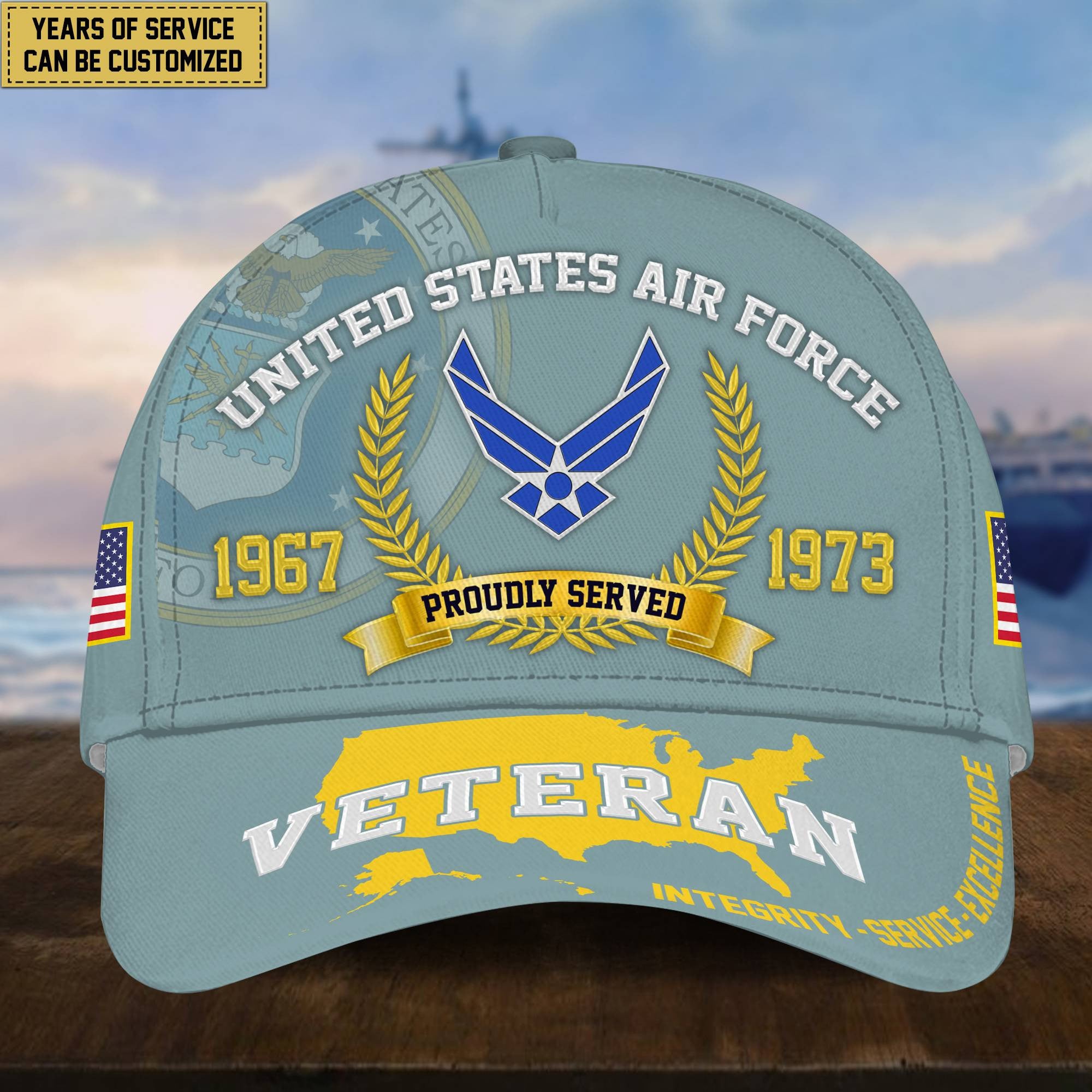 Premium Personalized American Pride US Veterans Cap APVC080501