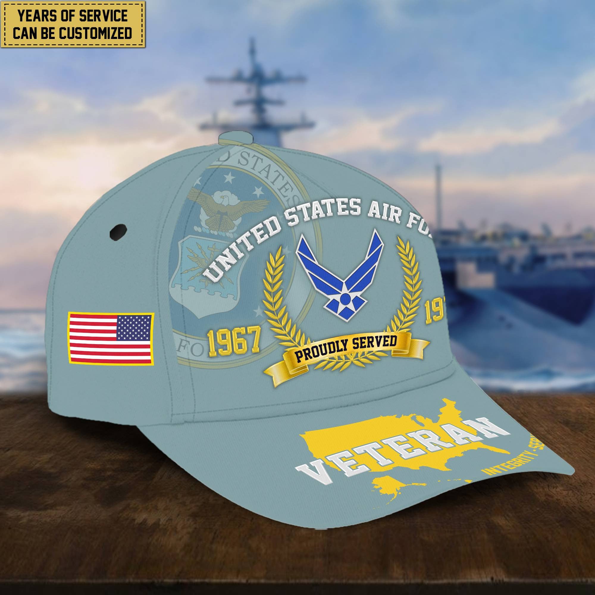 Premium Personalized American Pride US Veterans Cap APVC080501