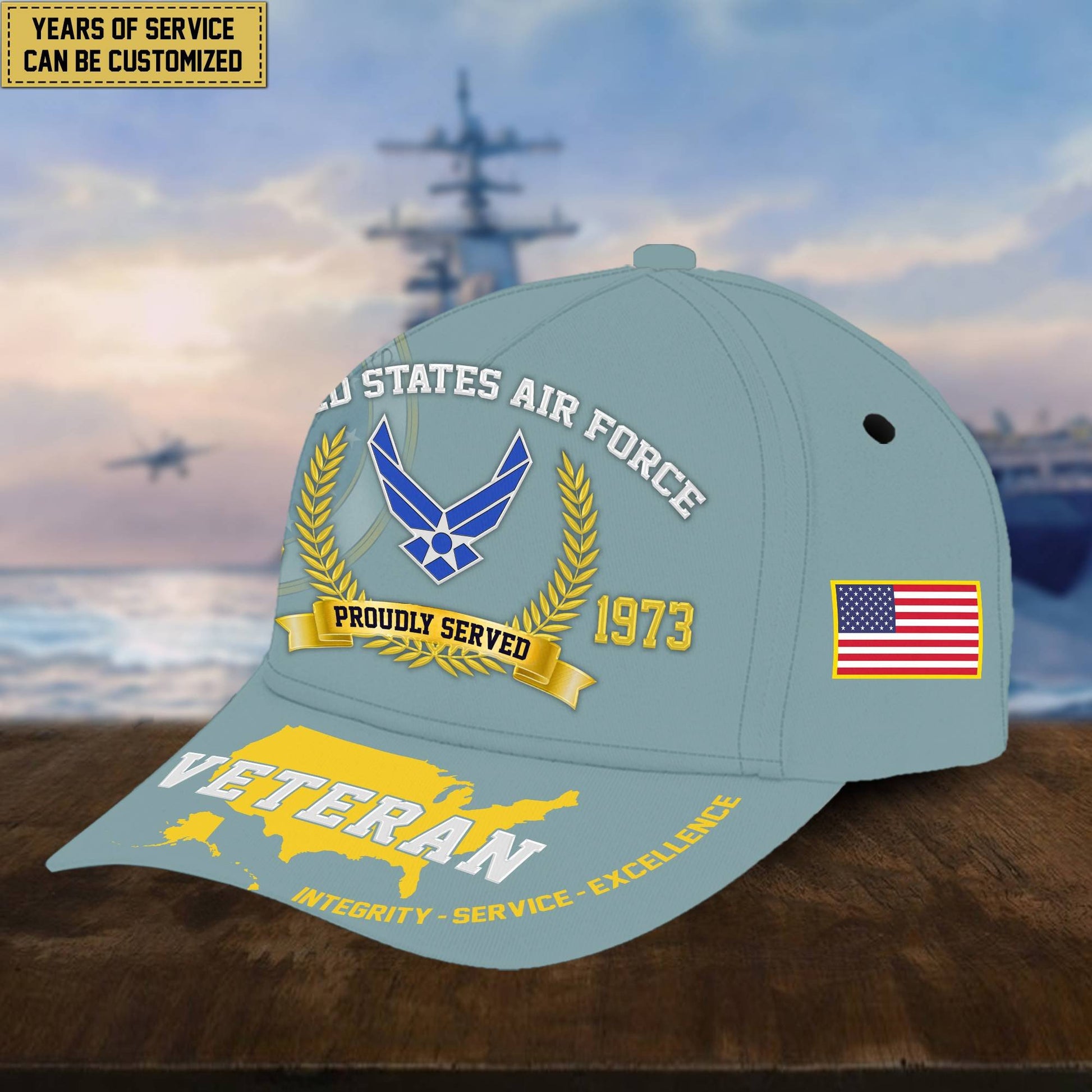 Premium Personalized American Pride US Veterans Cap APVC080501