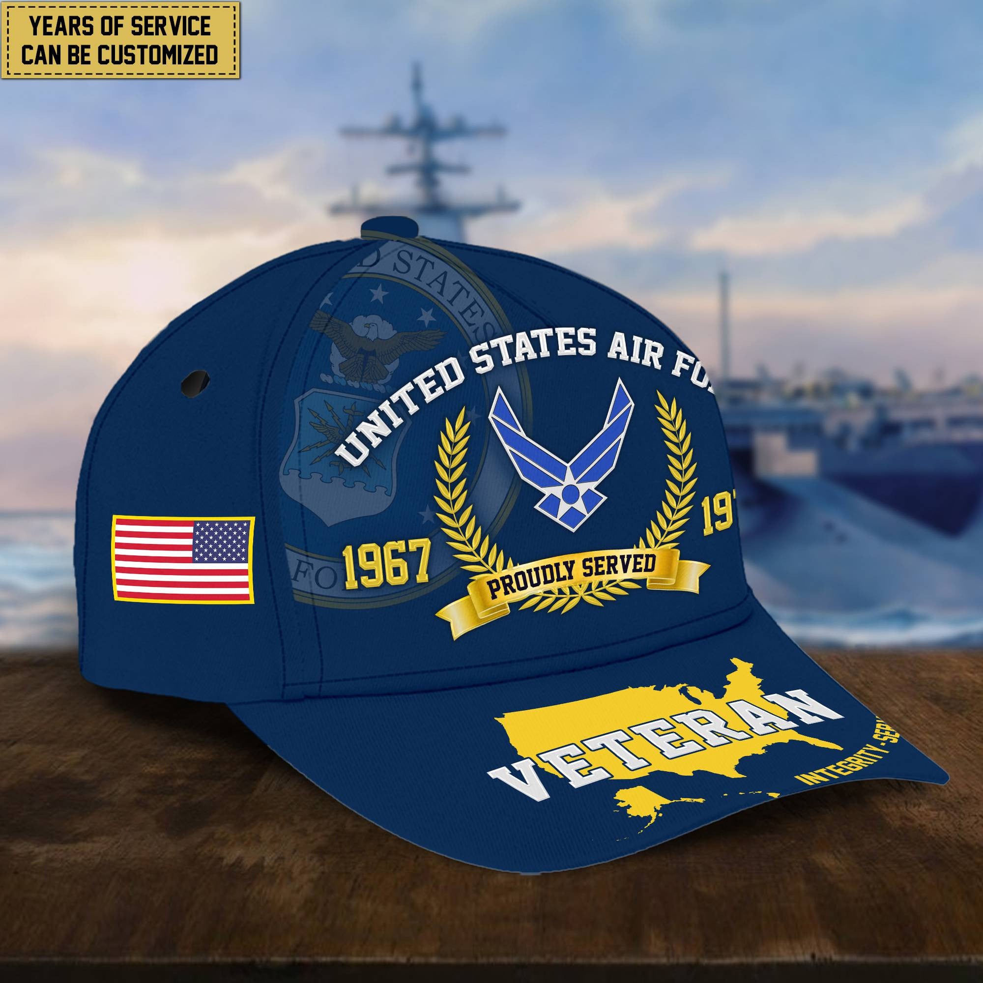 Premium Personalized American Pride US Veterans Cap APVC080501