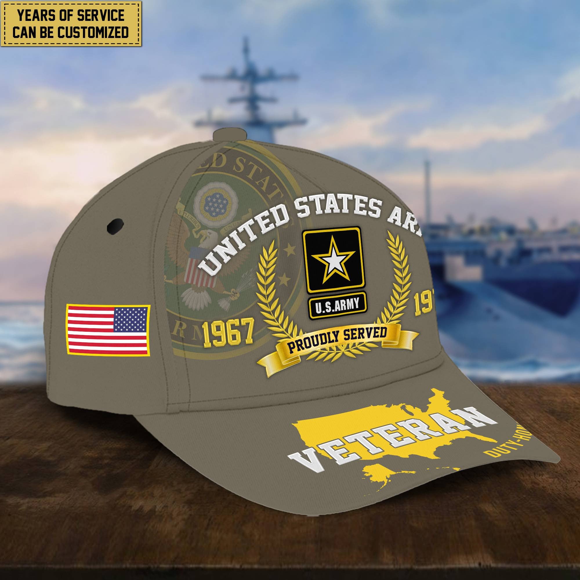 Premium Personalized American Pride US Veterans Cap APVC080501