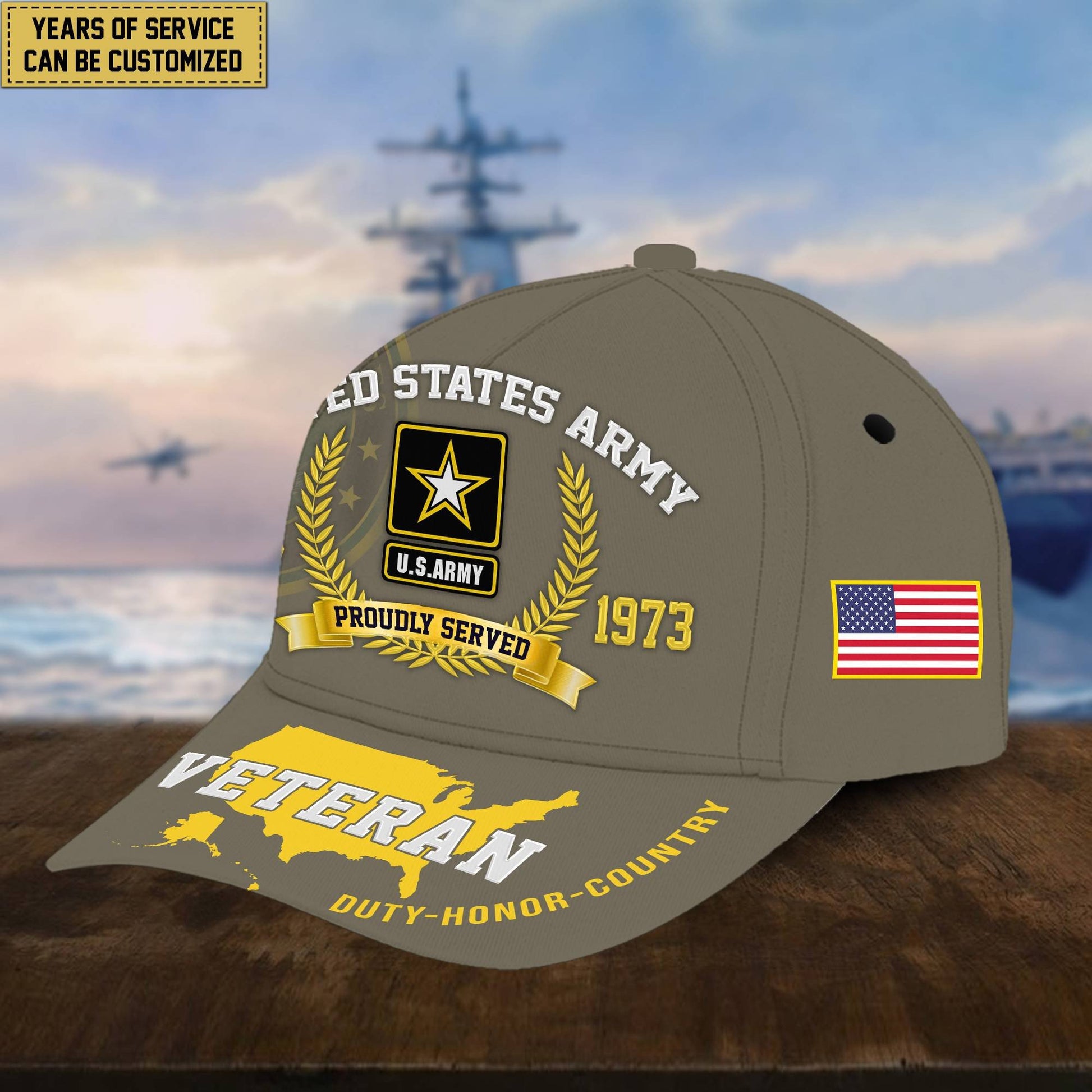 Premium Personalized American Pride US Veterans Cap APVC080501