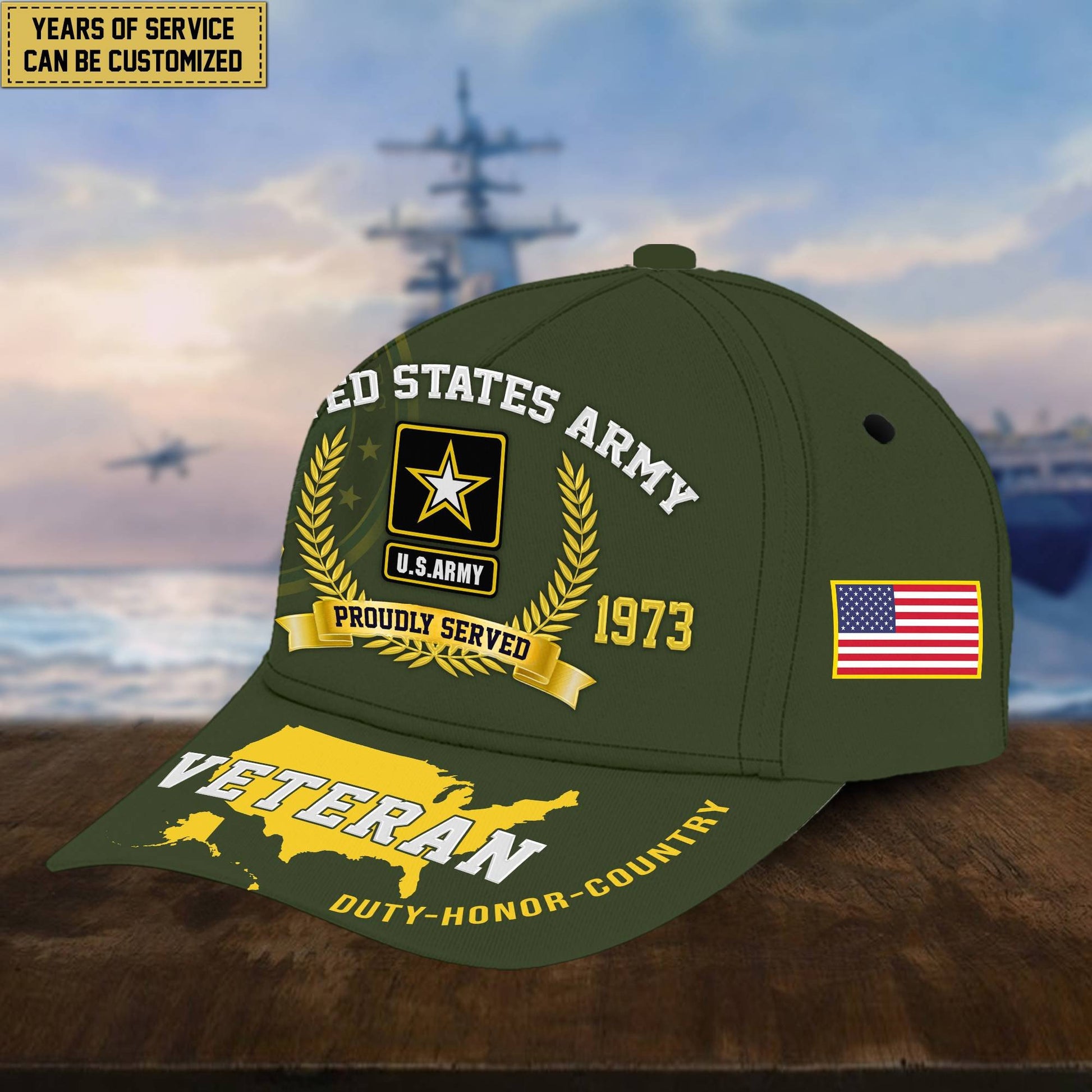 Premium Personalized American Pride US Veterans Cap APVC080501