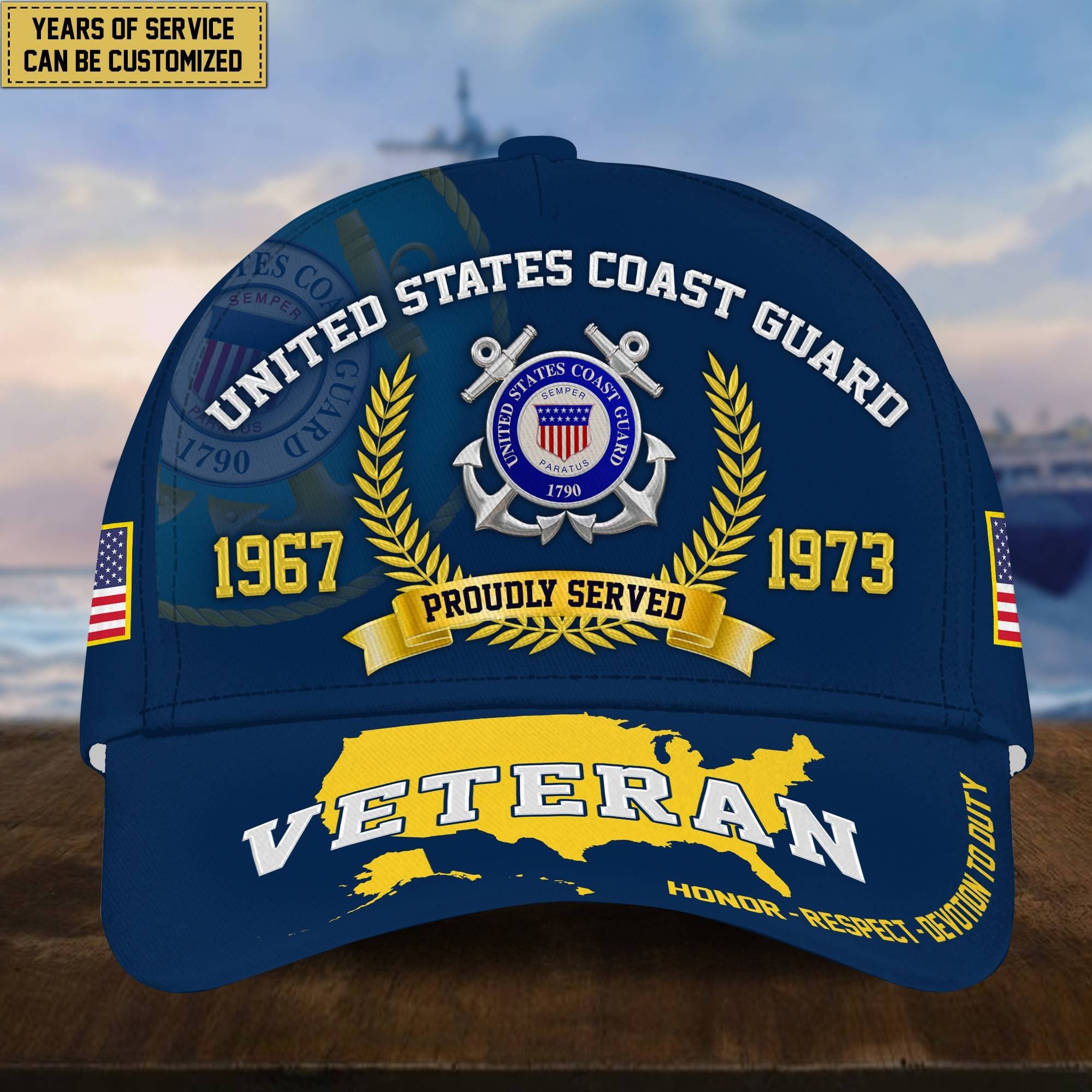 Premium Personalized American Pride US Veterans Cap APVC080501