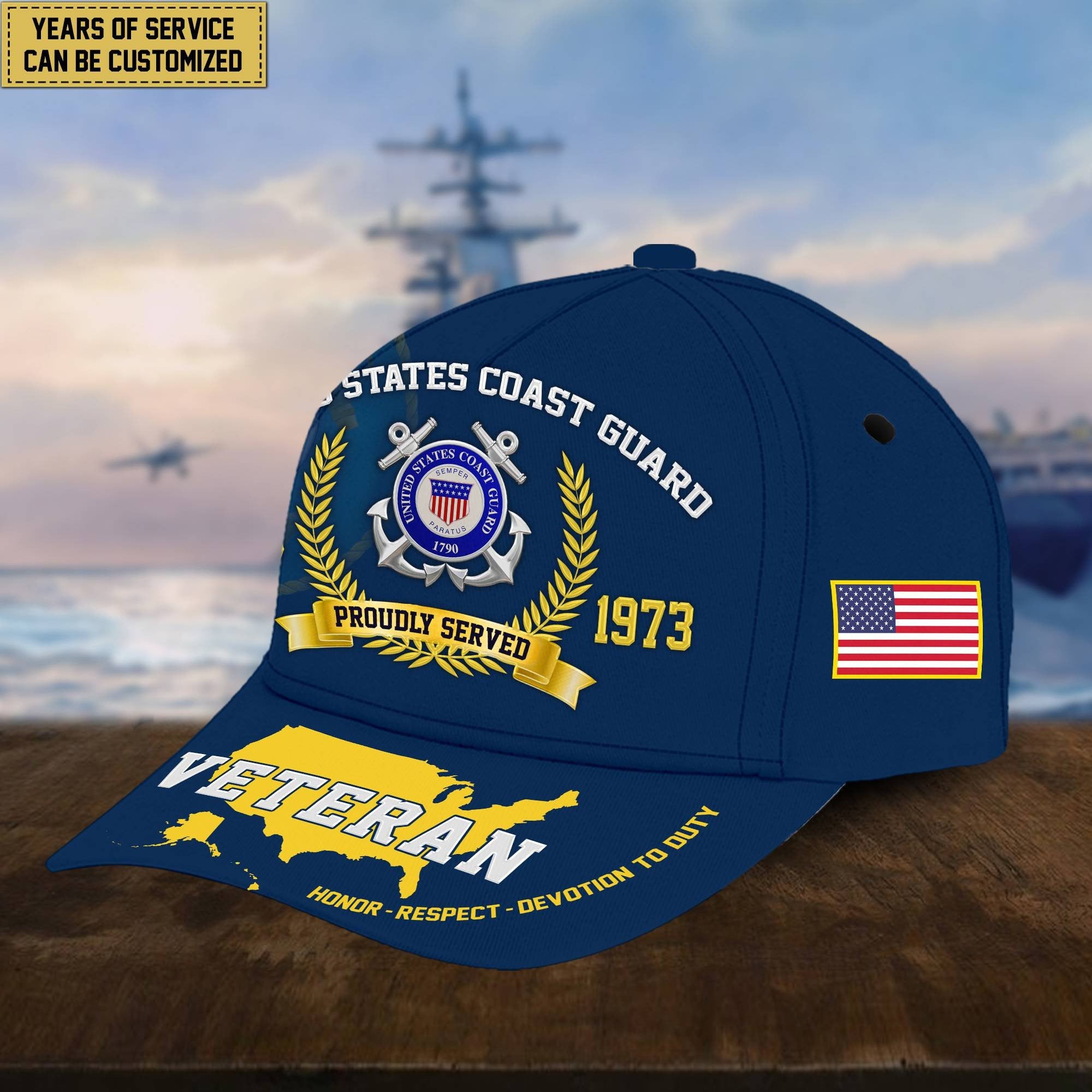 Premium Personalized American Pride US Veterans Cap APVC080501