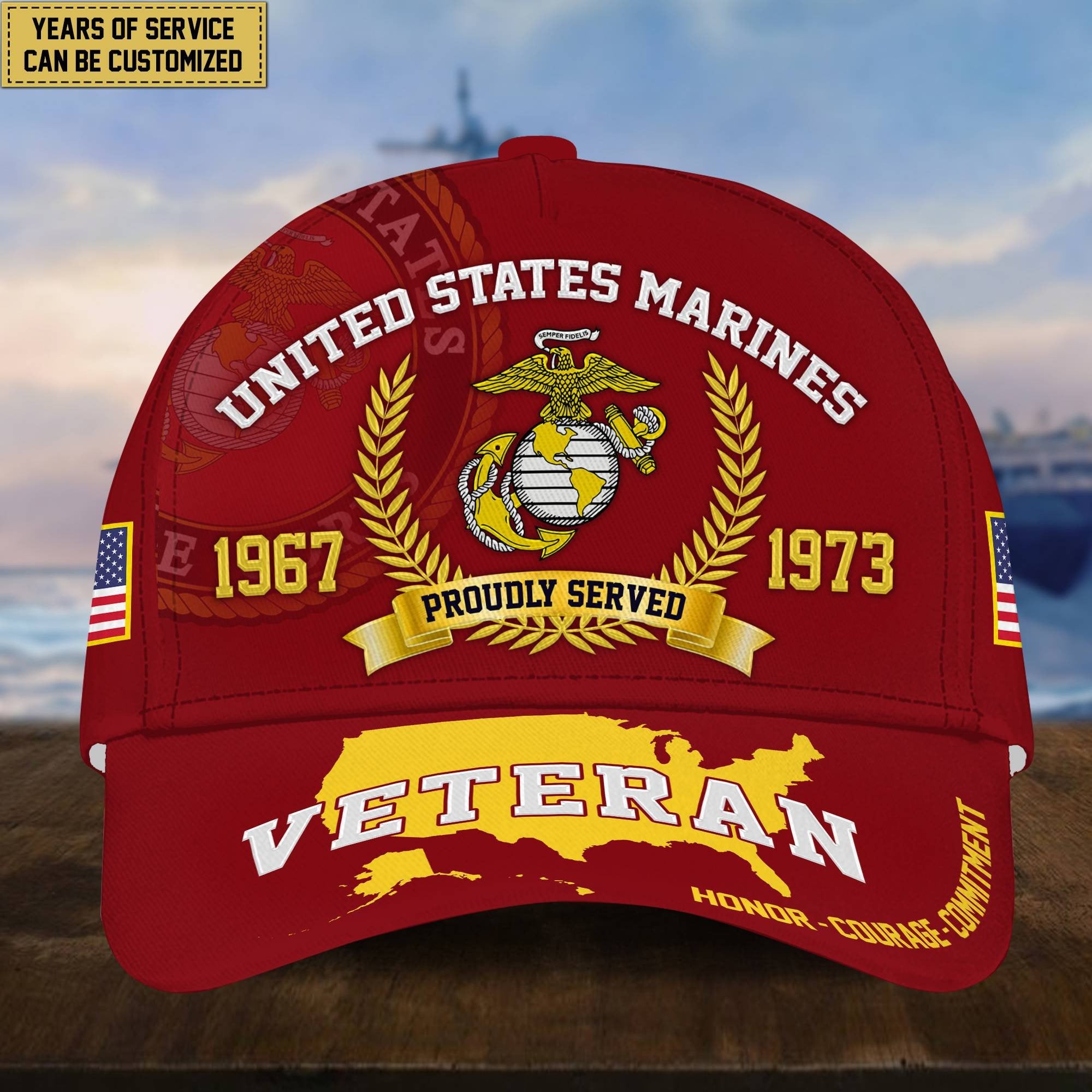 Premium Personalized American Pride US Veterans Cap APVC080501