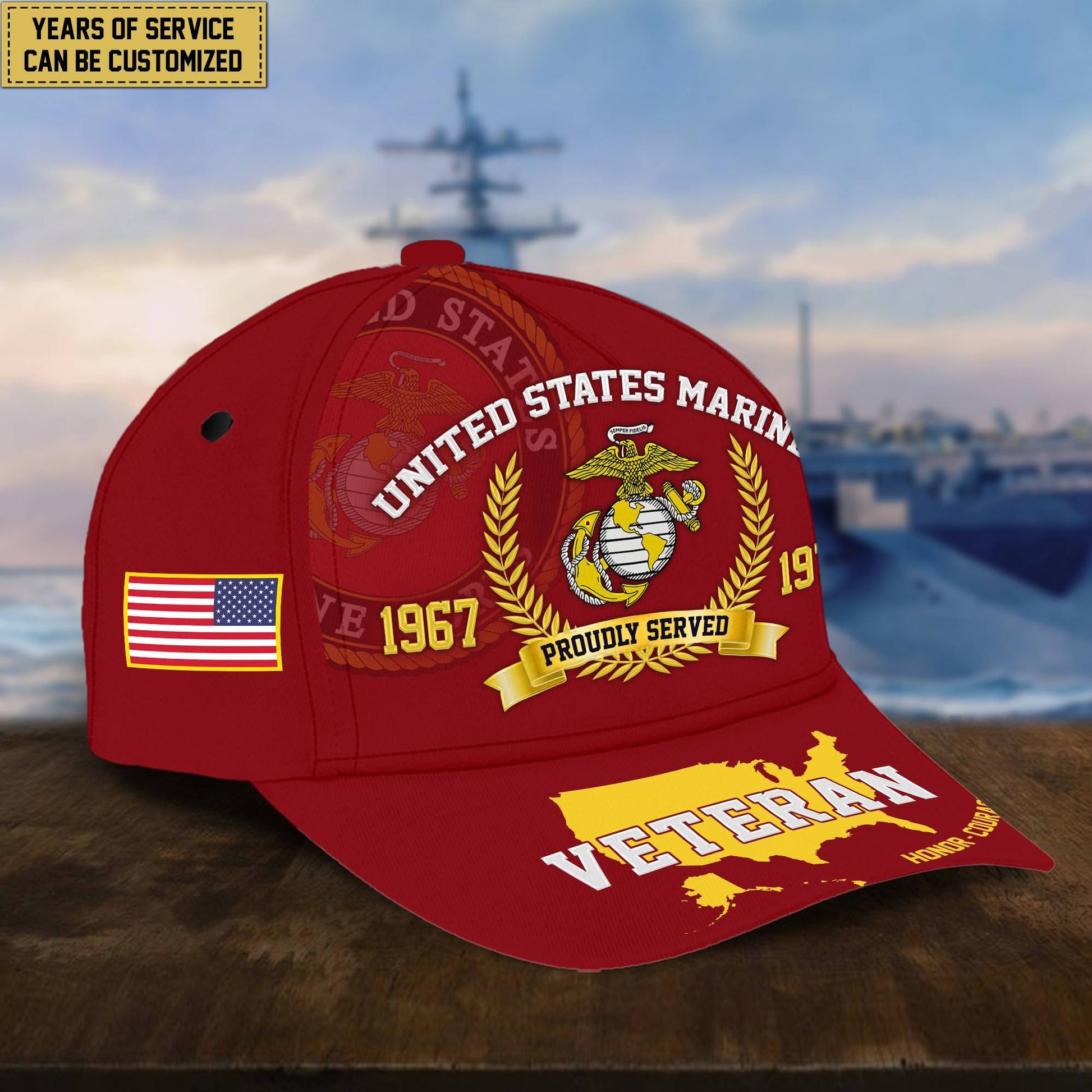 Premium Personalized American Pride US Veterans Cap APVC080501