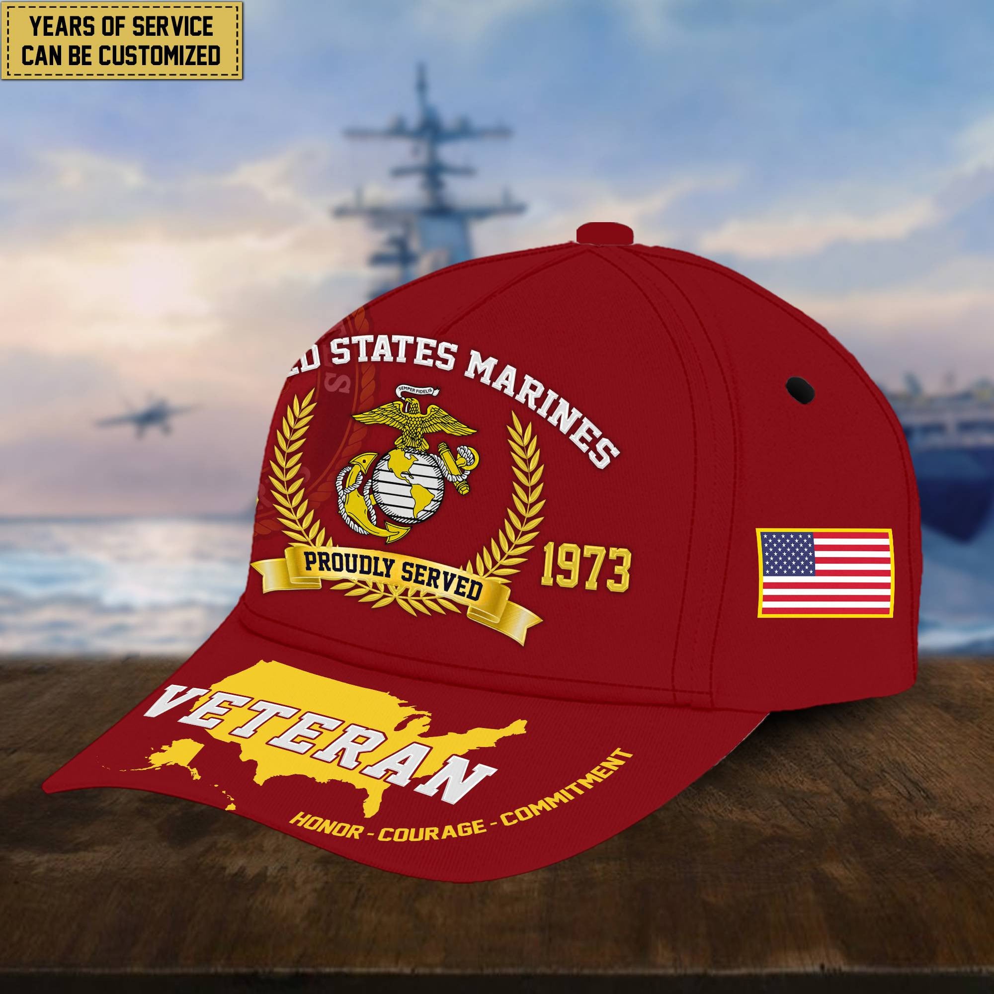 Premium Personalized American Pride US Veterans Cap APVC080501