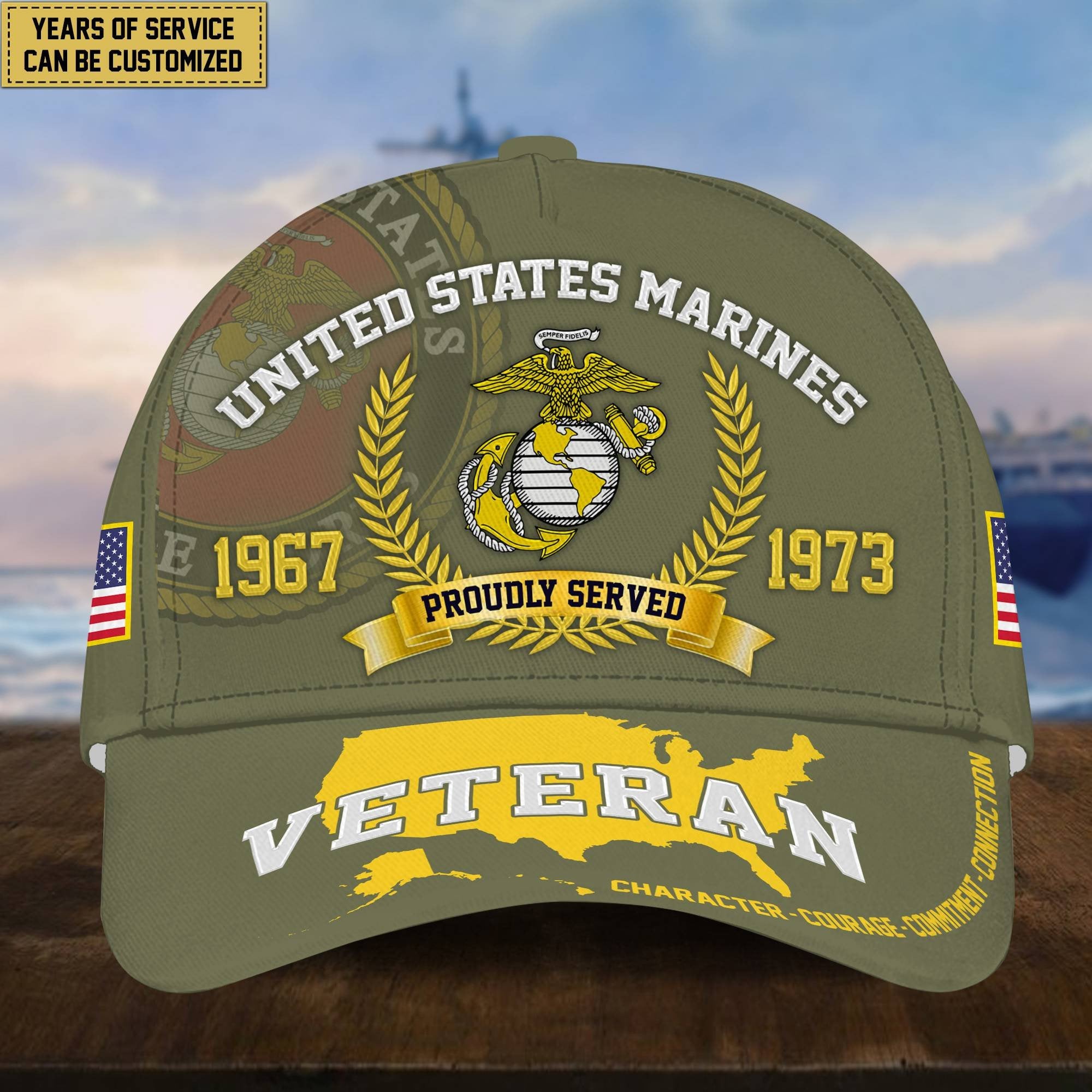 Premium Personalized American Pride US Veterans Cap APVC080501