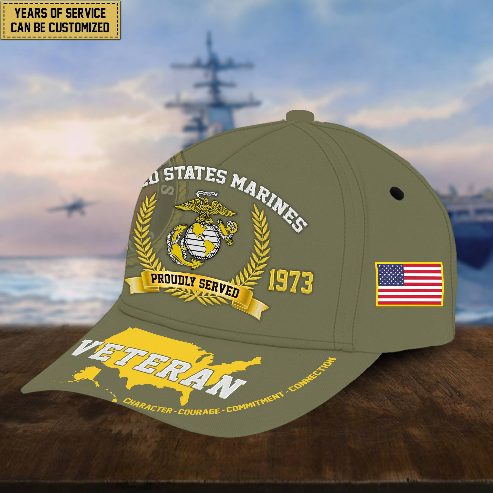 Premium Personalized American Pride US Veterans Cap APVC080501