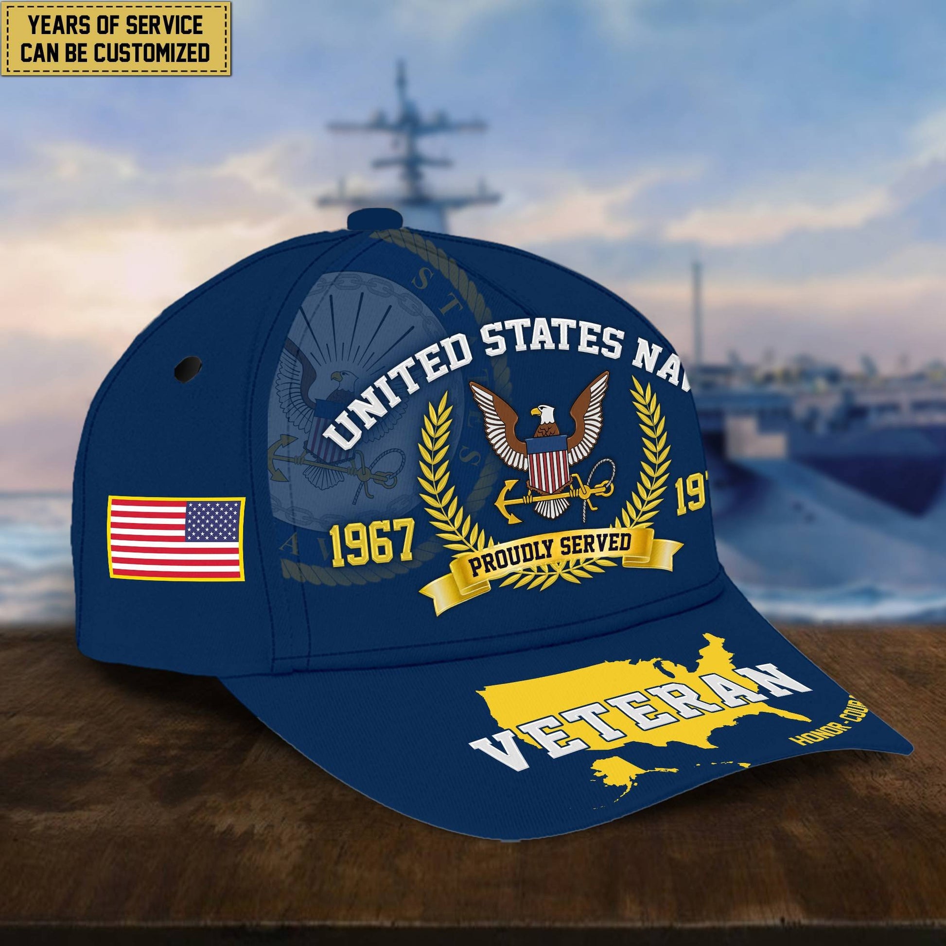 Premium Personalized American Pride US Veterans Cap APVC080501