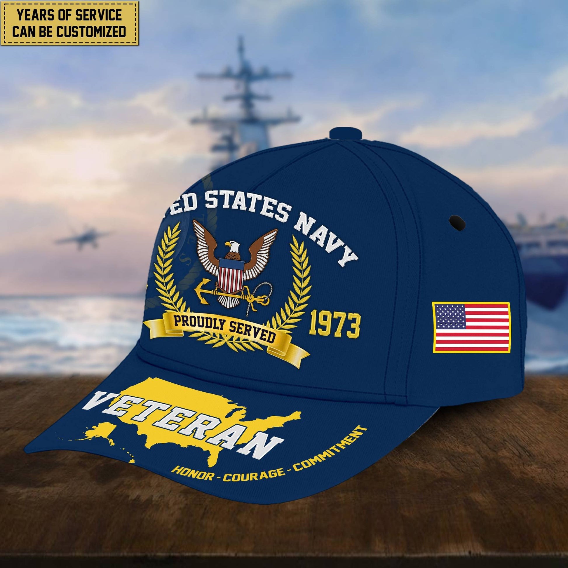 Premium Personalized American Pride US Veterans Cap APVC080501